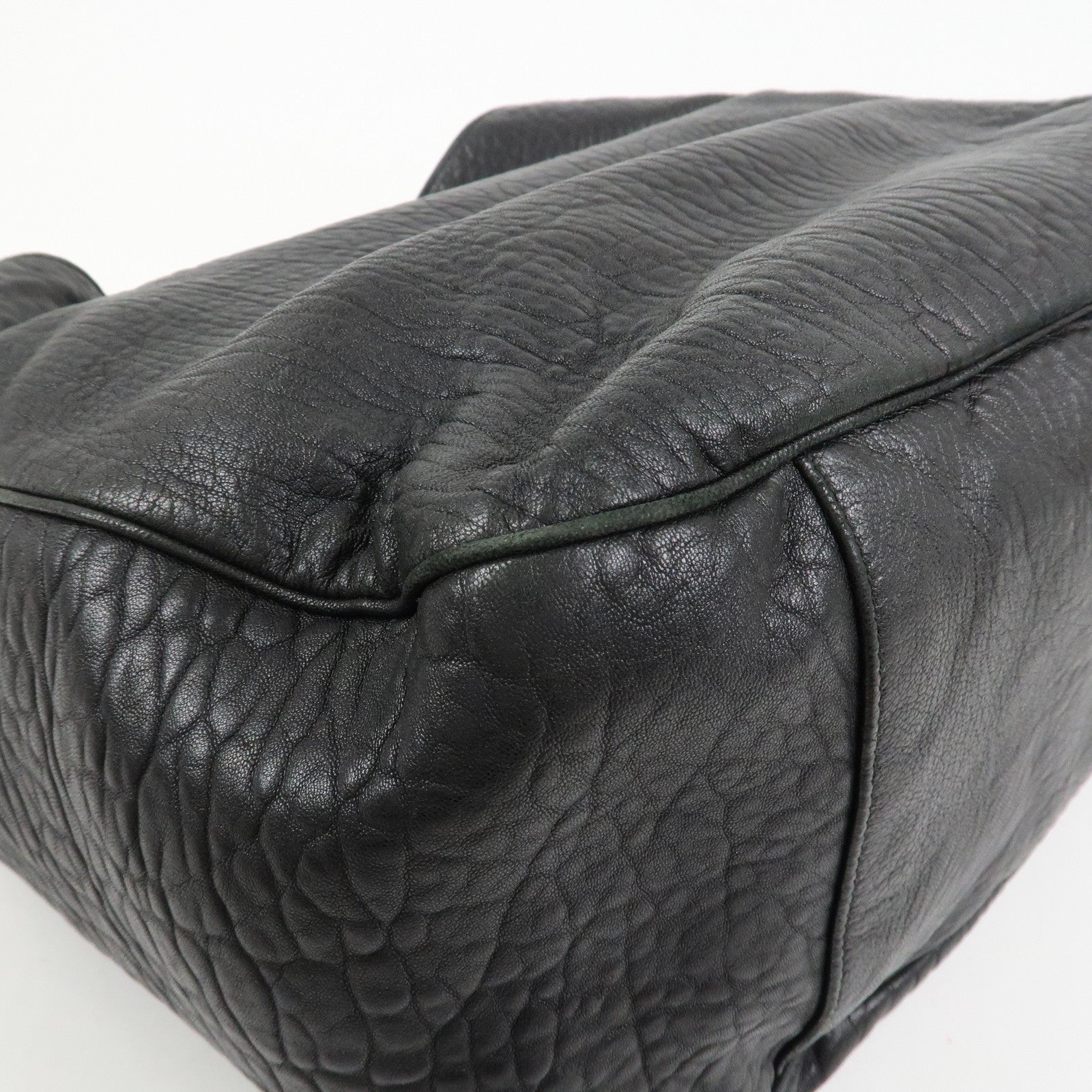 SAINT LAURENT PARIS Leather Shoulder Bag Hand Bag Black 228840