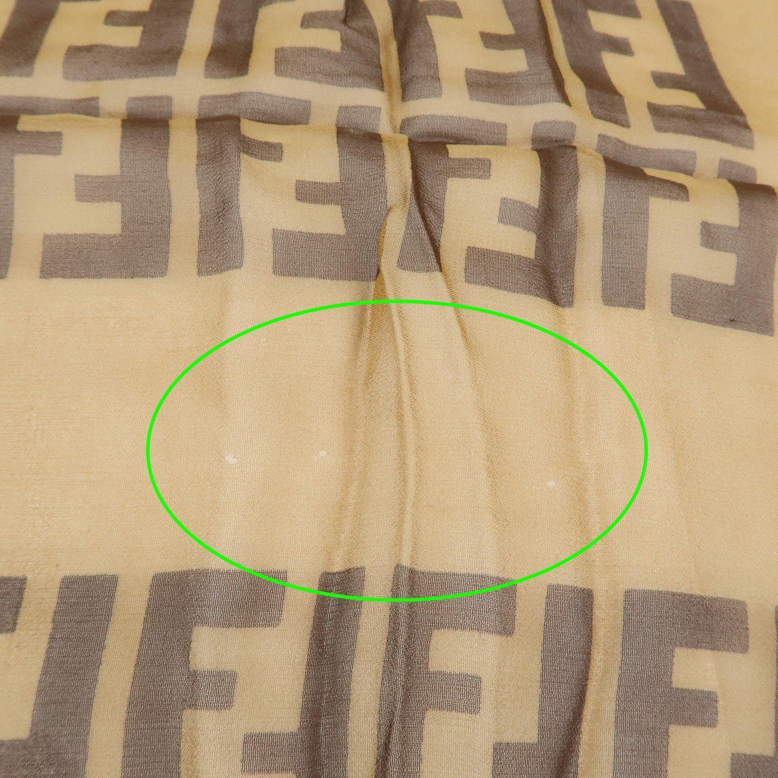 FENDI Zucca Logo Silk 100% Scarf Brown
