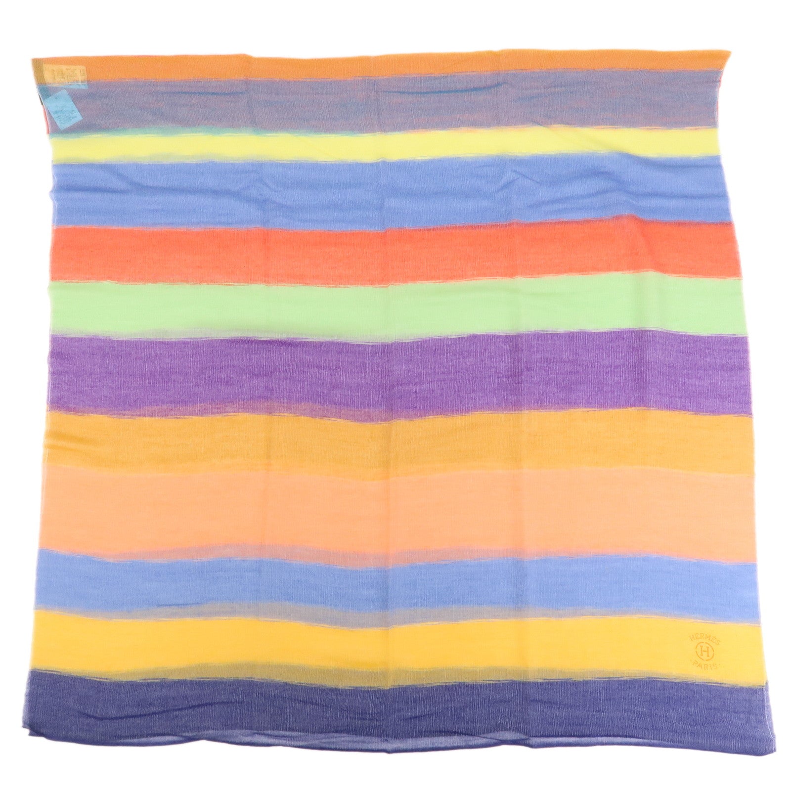 HERMES Cashmere Silk Shawl Scarf Multicolor