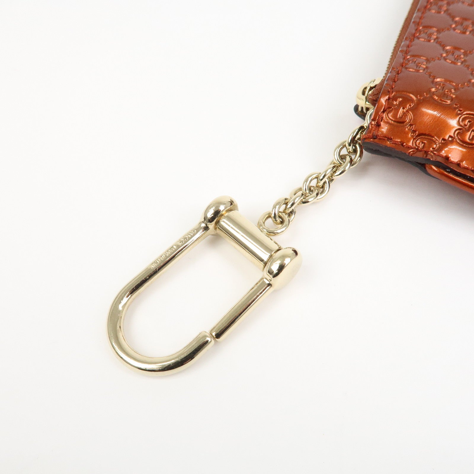 GUCCI Guccissima Leather Coin Case Key Hook Brown 233183