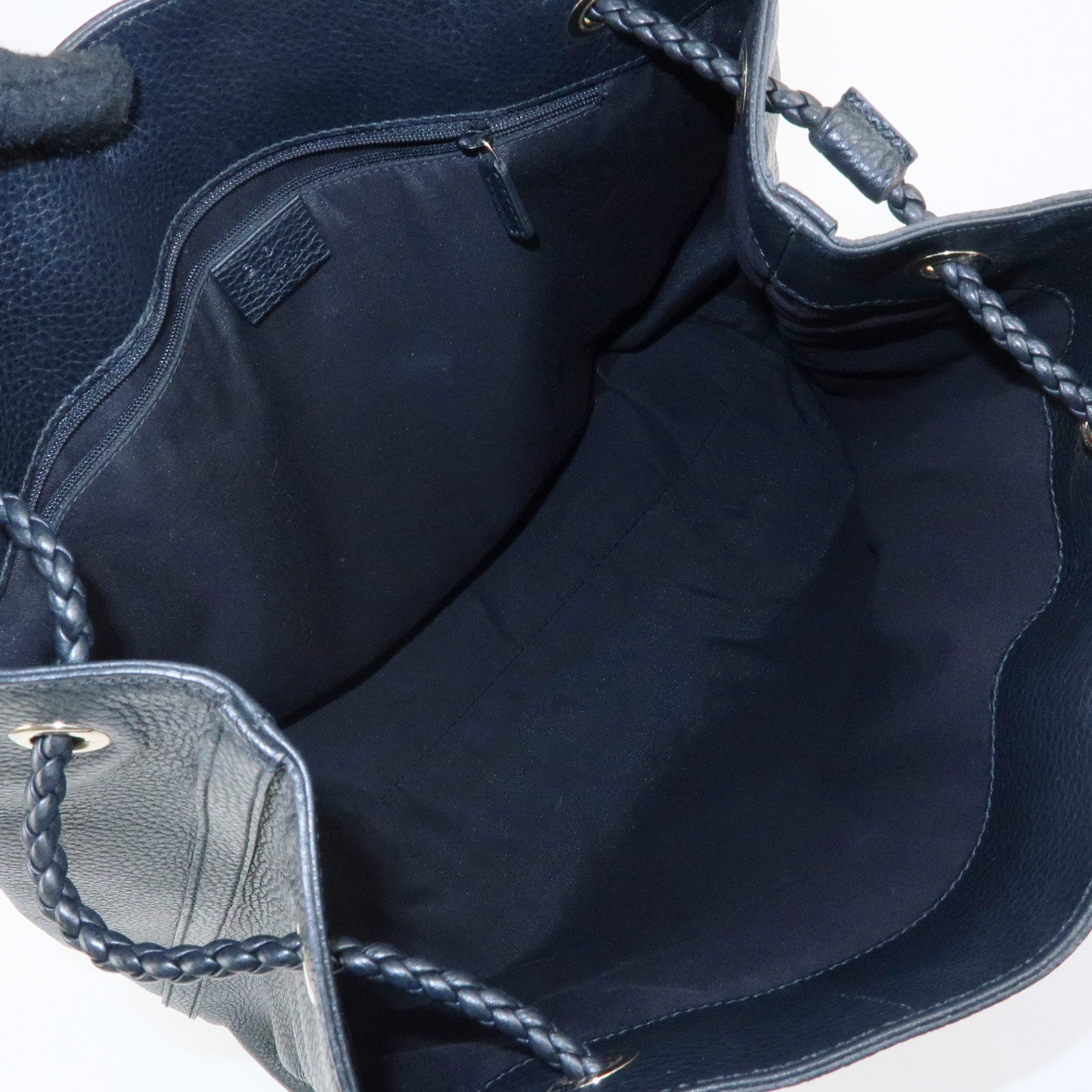 GUCCI Logo Leather Tote Bag Shoulder Bag Black 380118