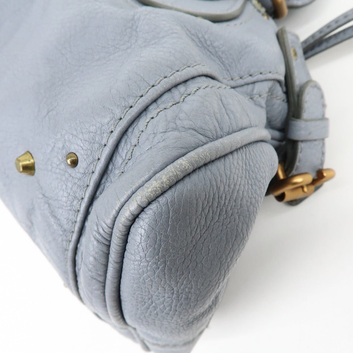 Chloe Paddington Leather Hand Bag Shoulder Bag Boston Bag Gray