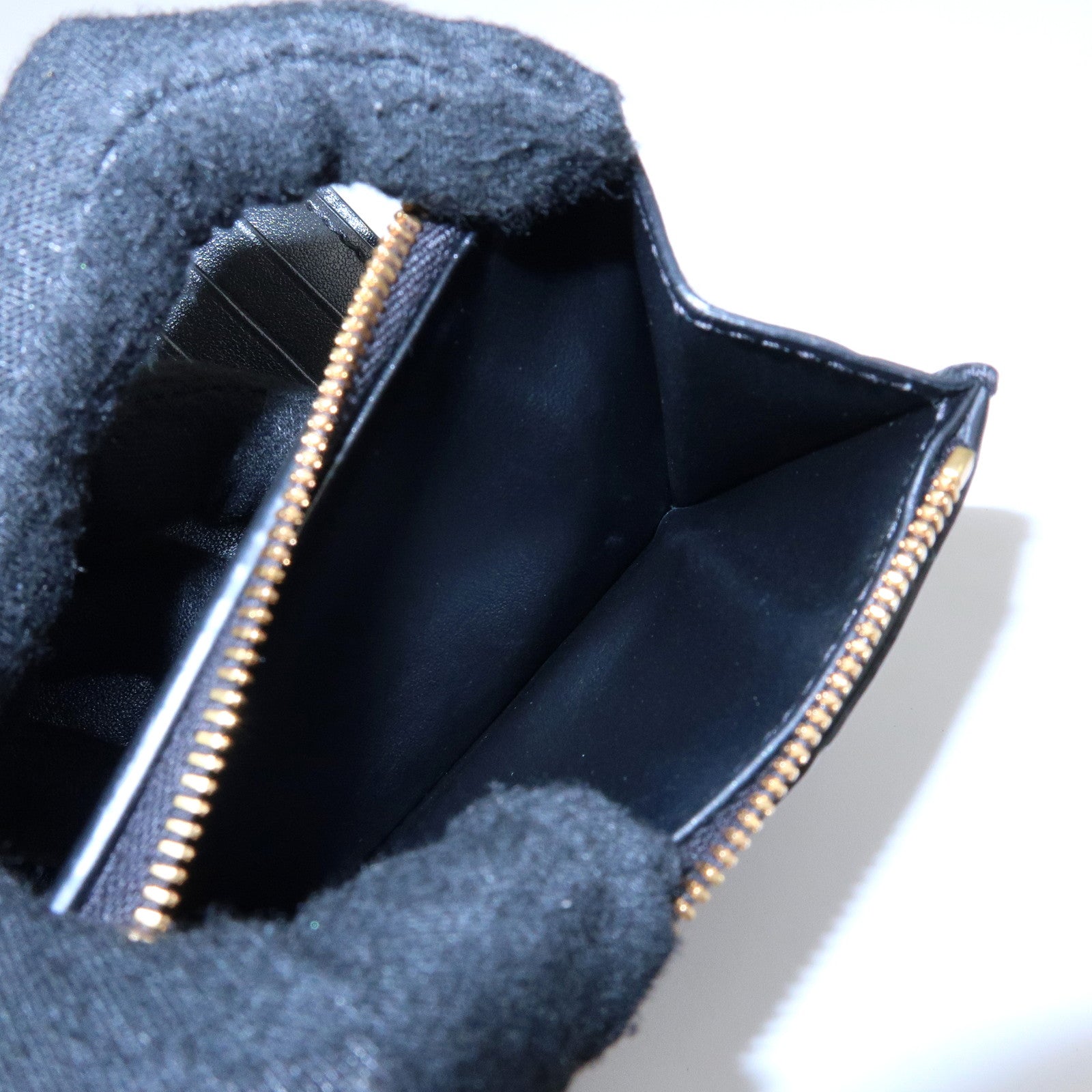 BOTTEGA VENETA Cassette Leather Small Bi-fold Comact Wallet Black