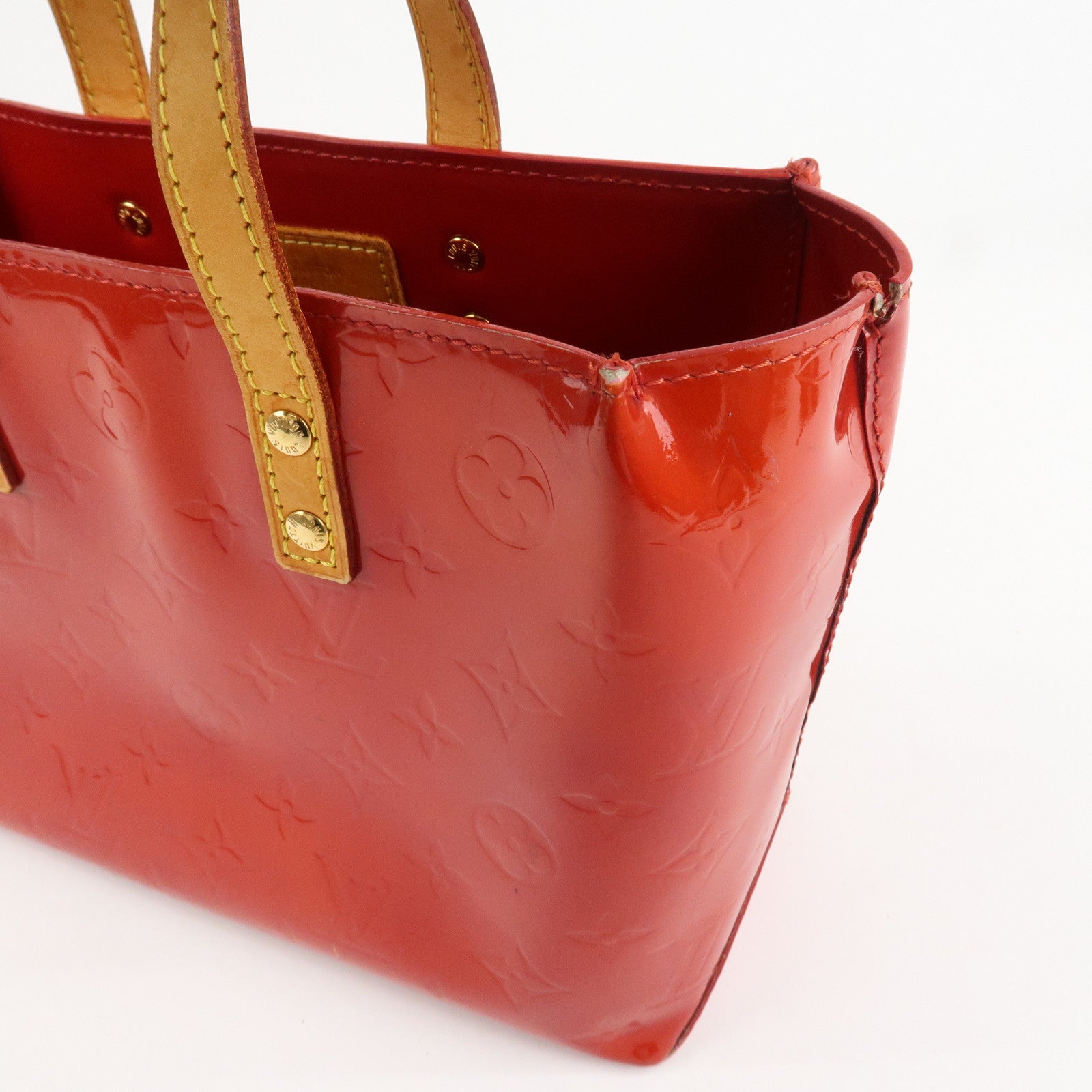 Louis Vuitton Monogram Vernis Lead PM Hand Bag Rouge M91088