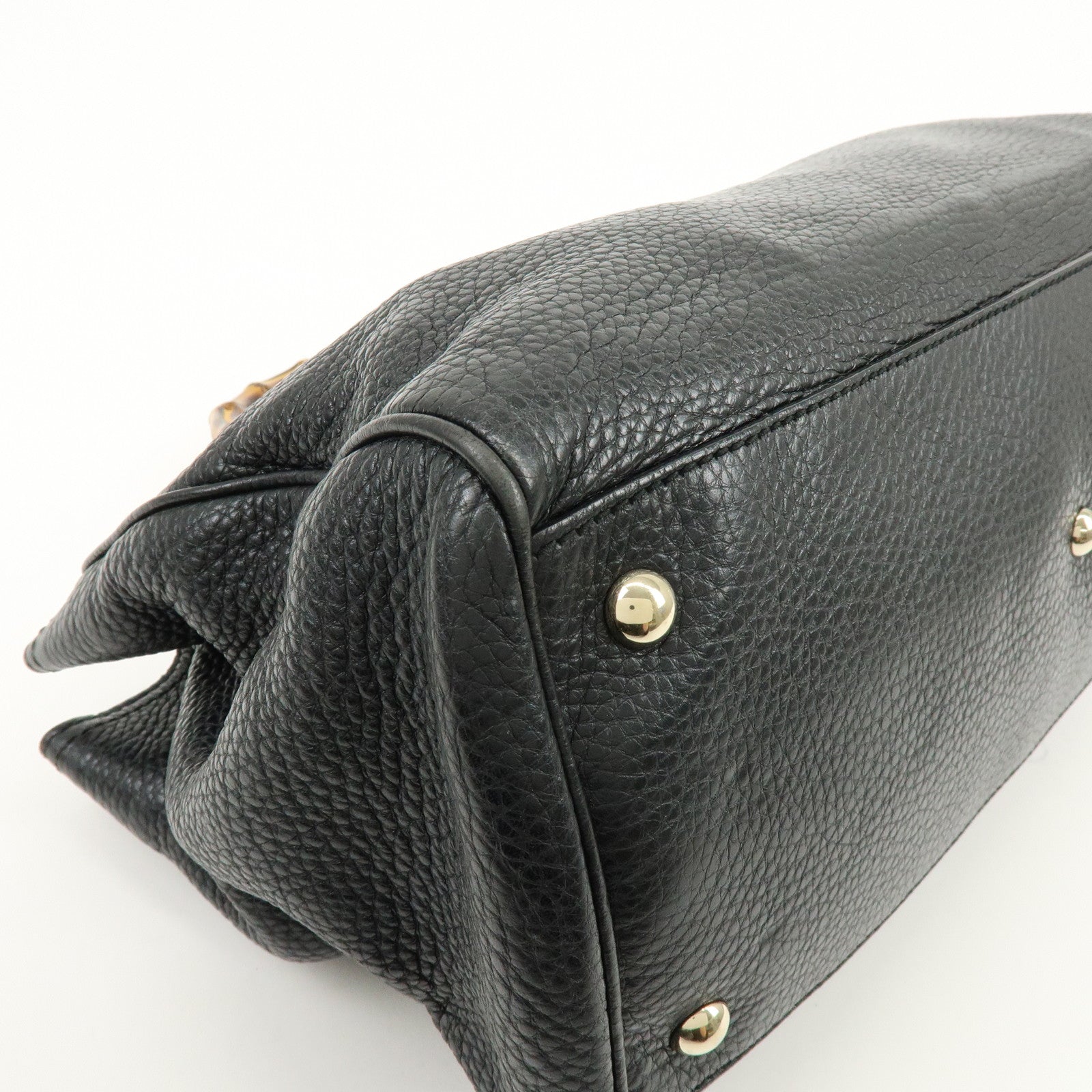 GUCCI Bamboo Leather Shopper Medium 2Way Bag Shoulder Bag 323660