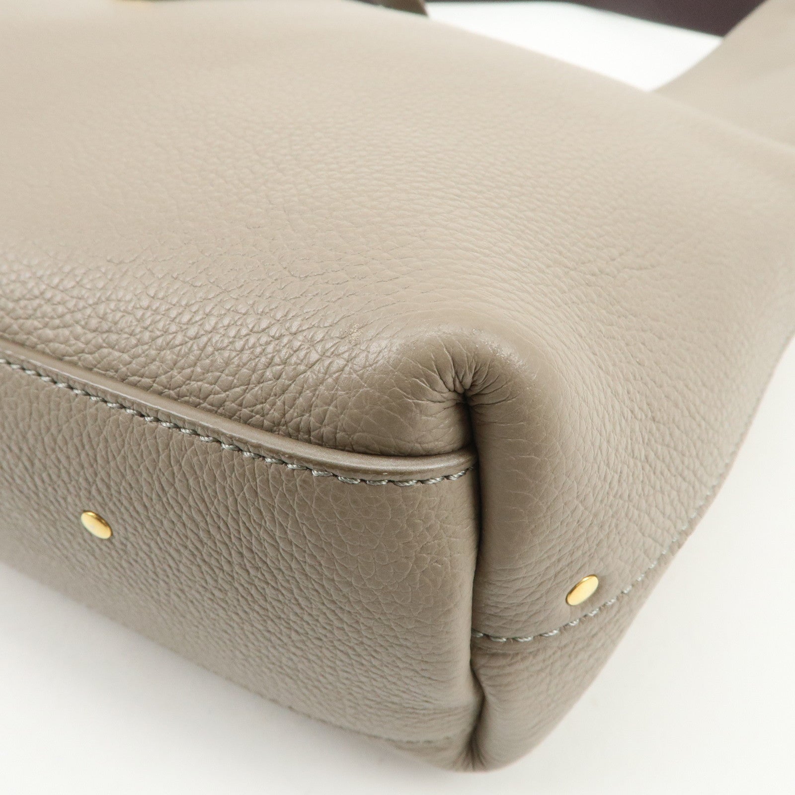 Chloe Marcie Grain Calf Leather Hobo Bag Shoulder Bag Motty Grey