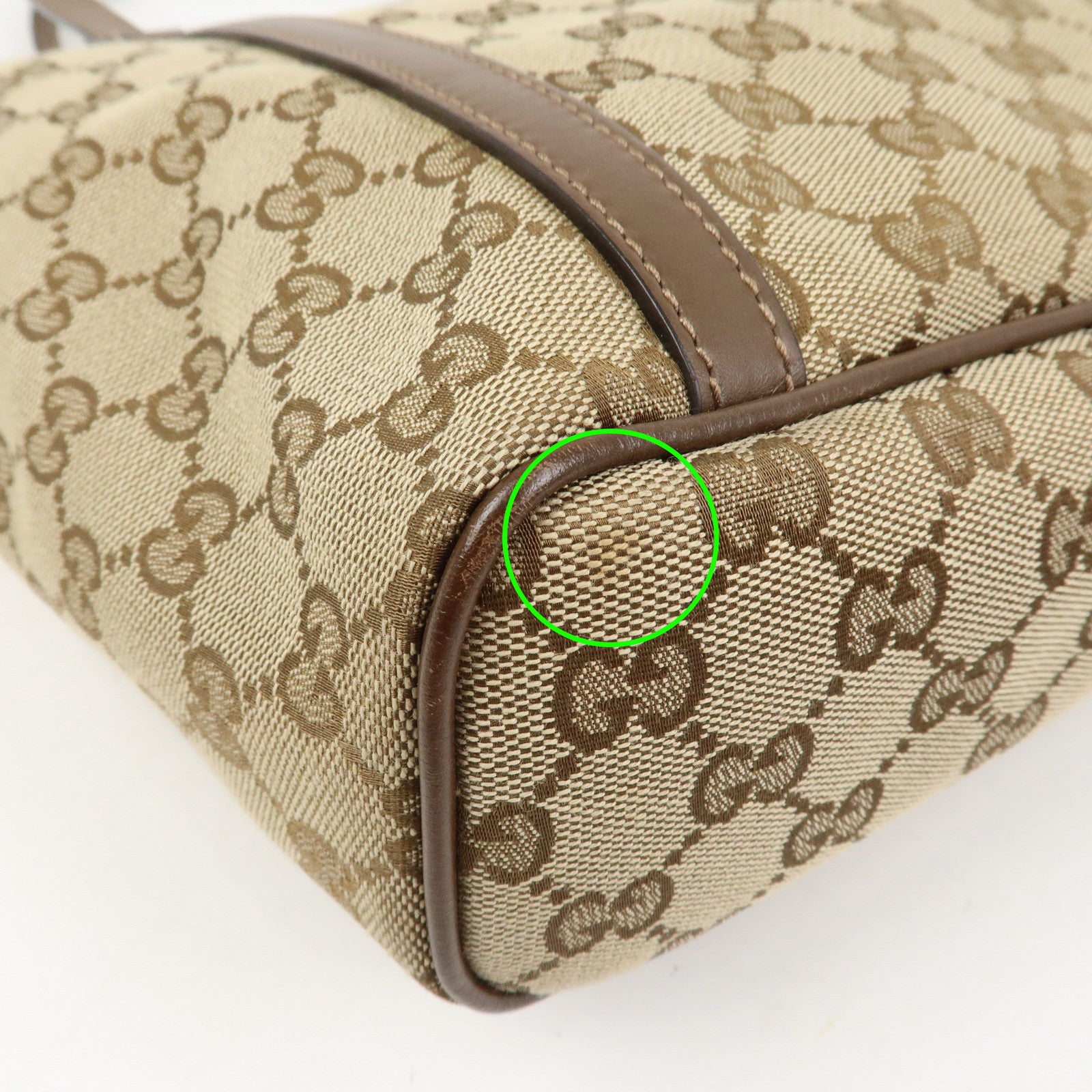 GUCCI GG Monogram Canvas Leather 2Way Tote Bag Beige Brown 388929