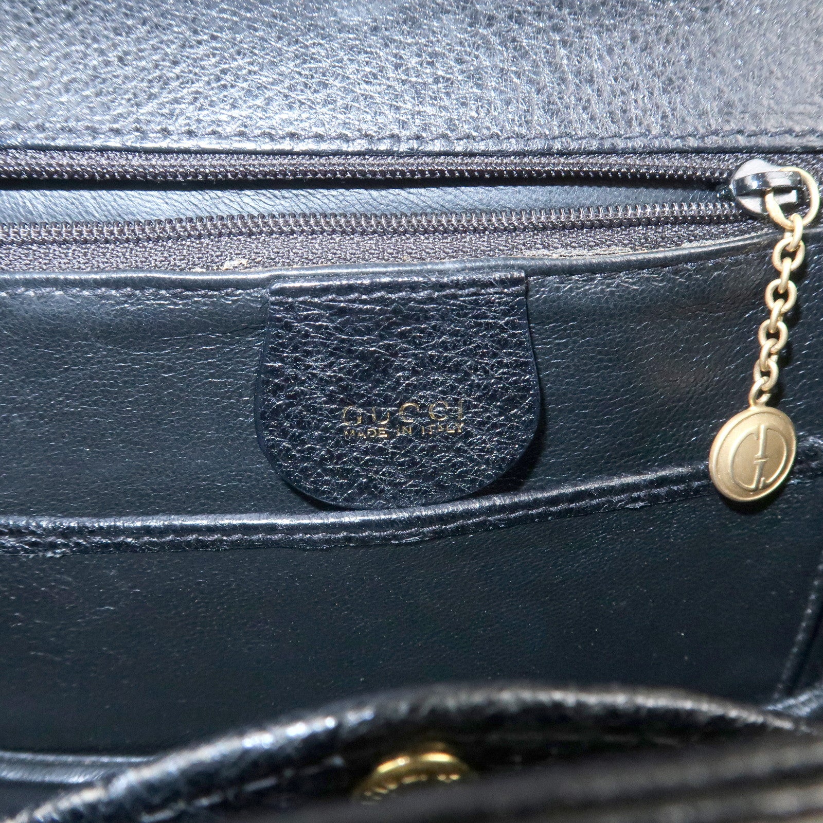 GUCCI Bamboo Leather 2Way Bag Hand Bag Shoulder Bag Black 000・2013
