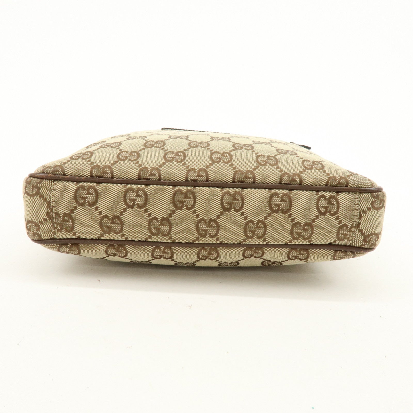 GUCCI GG Canvas Leather Shoulder Bag Crossbody Bag Brown 92551