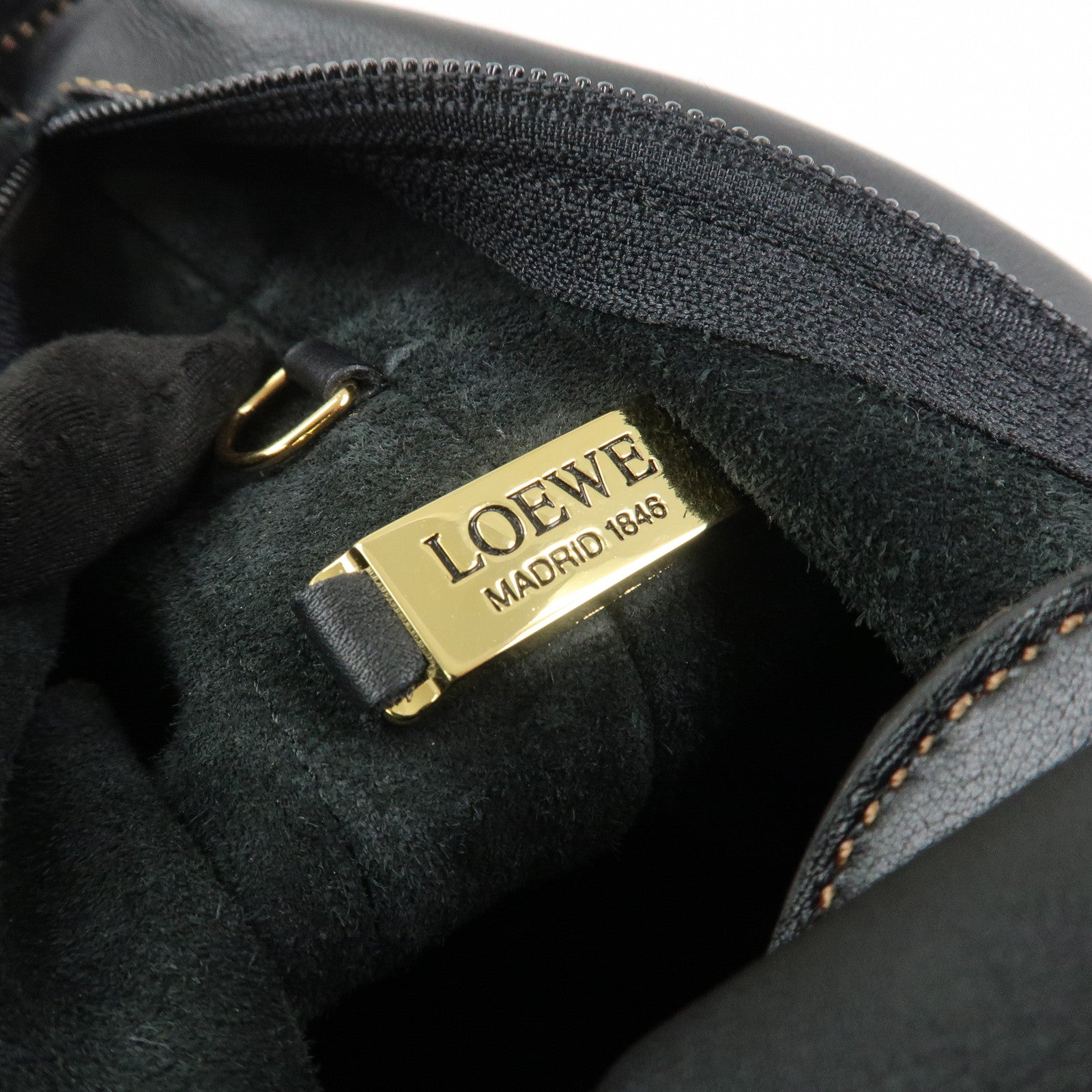 LOEWE Logo Leather Shoulder Bag Hand Bag Crossbody Bag Black