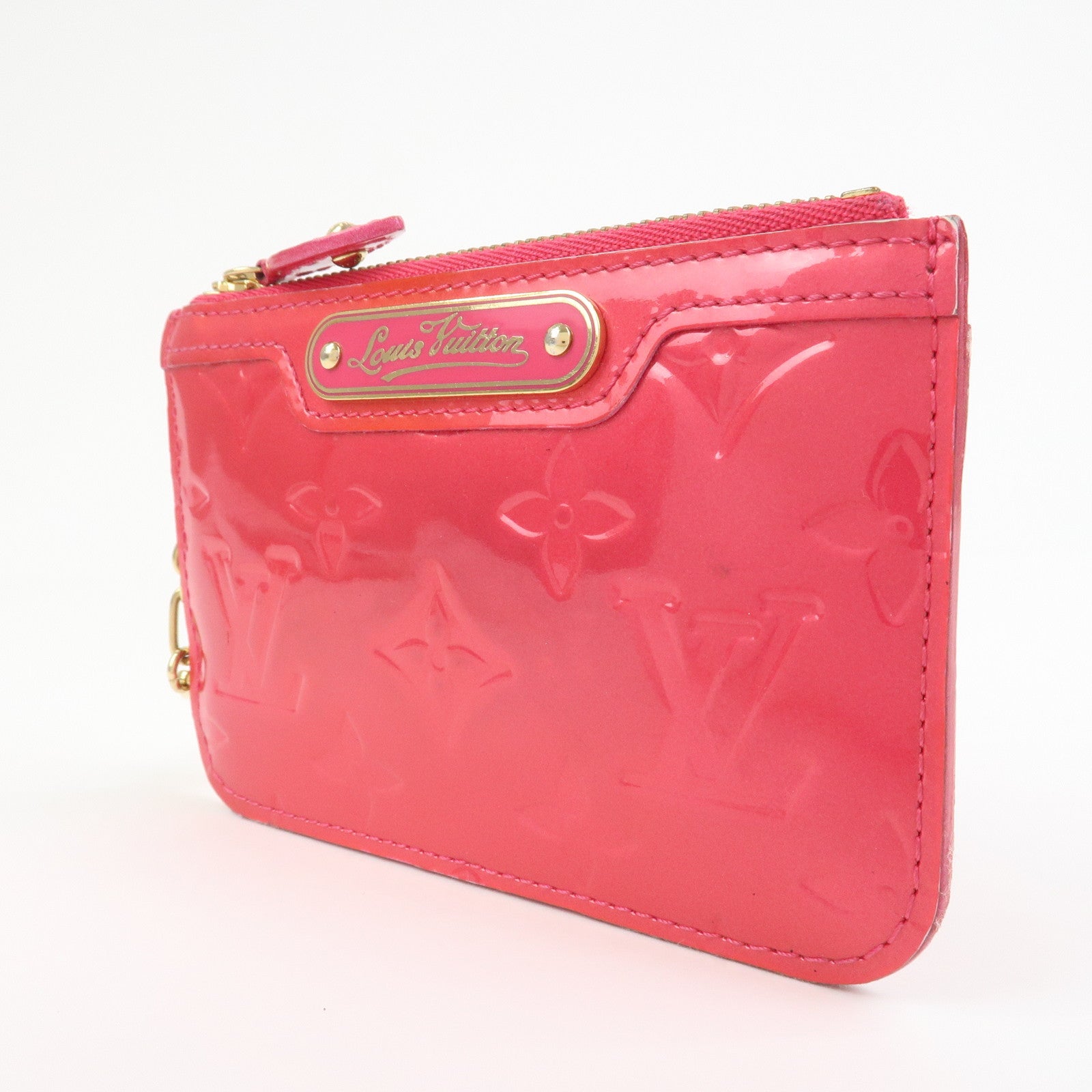 Louis Vuitton Monogram Vernis Leather Pochette Cles NM Pink M93637