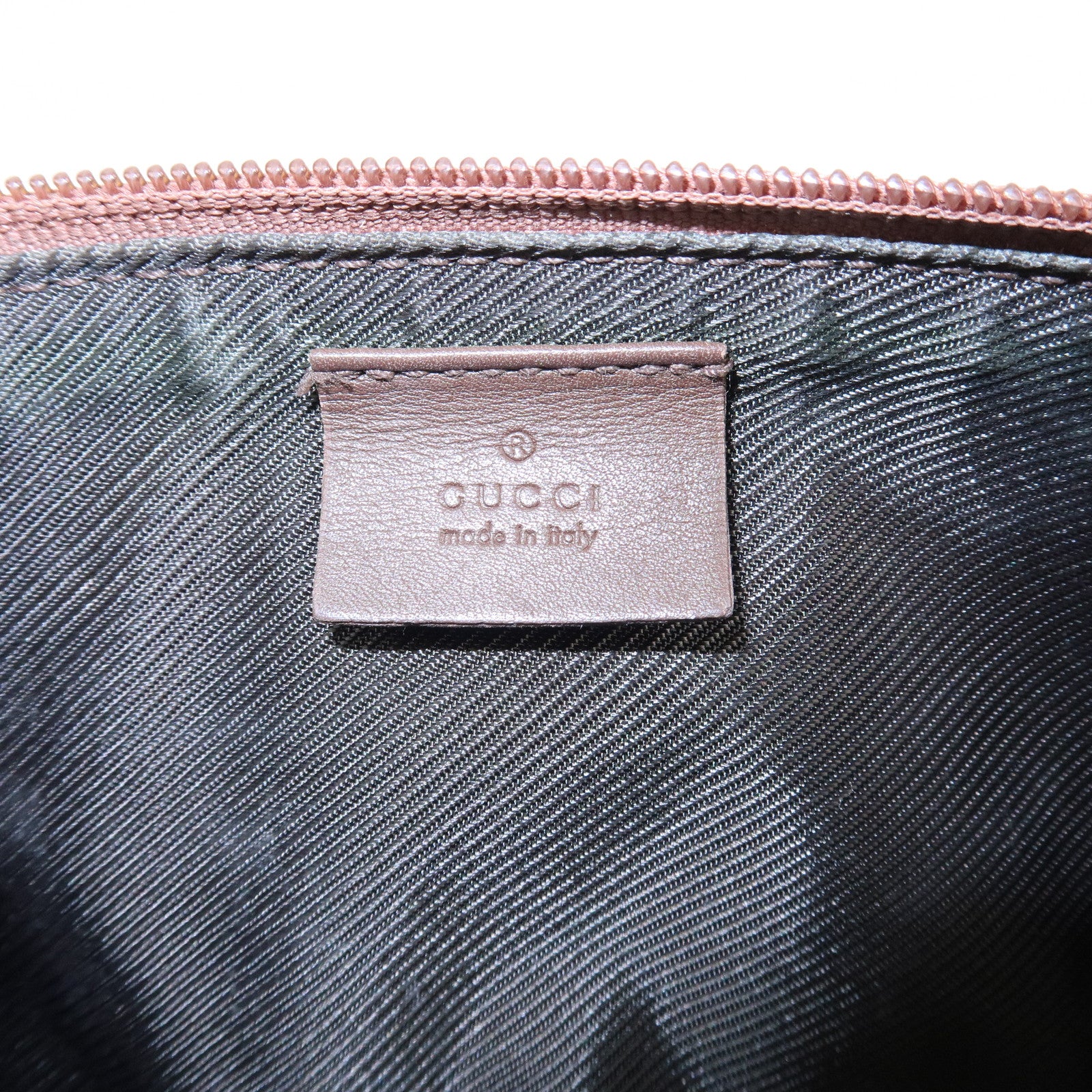 GUCCI GG Canvas Leather Bag Hand Bag Pouch Beige Brown 07198 Used