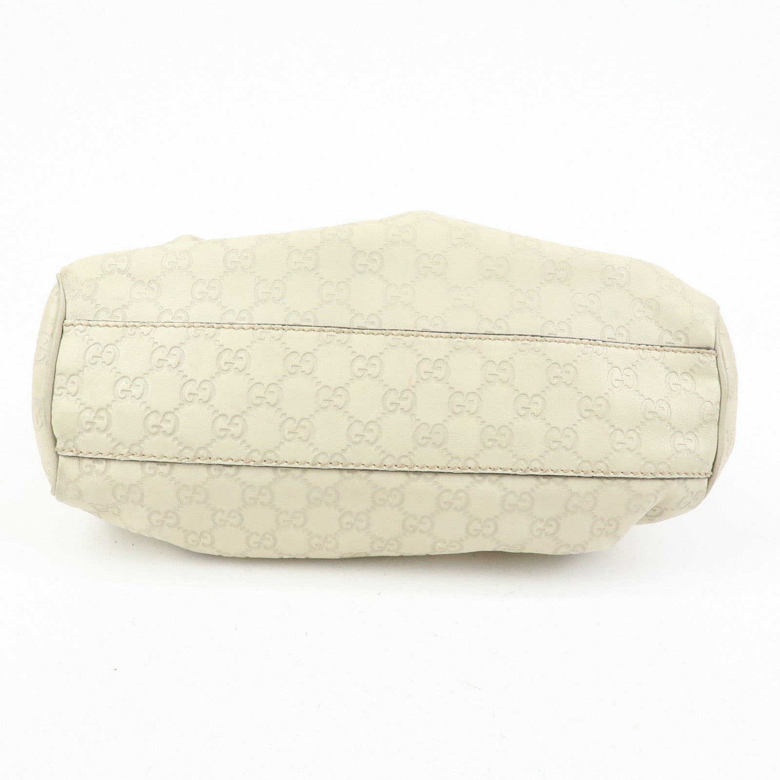 GUCCI Sukey Interlocking G Guccissima Leather Hand Bag Ivory 211944