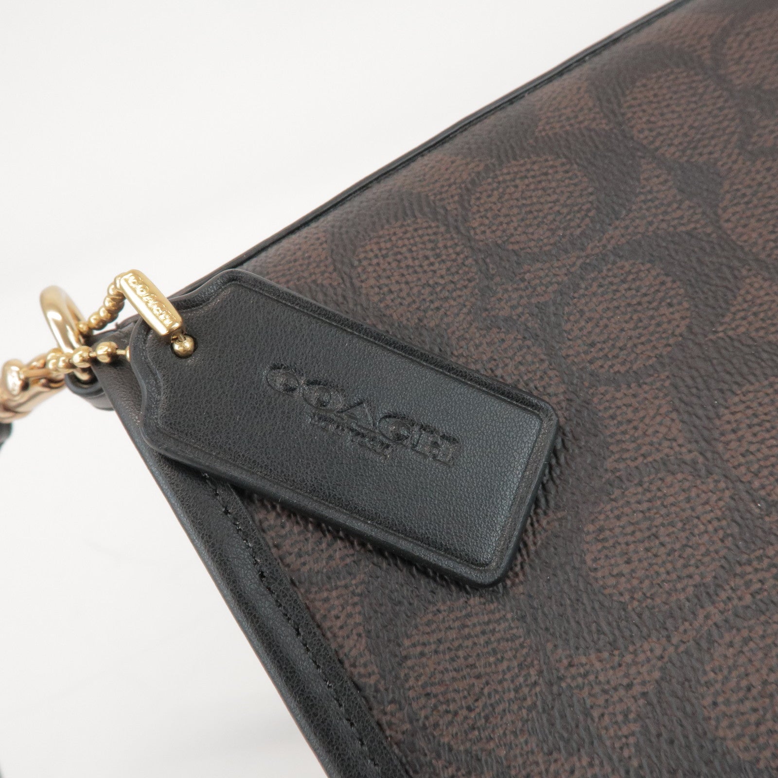 COACH Signature City PVC Leather 2Way Shoulder Bucket Bag Brown