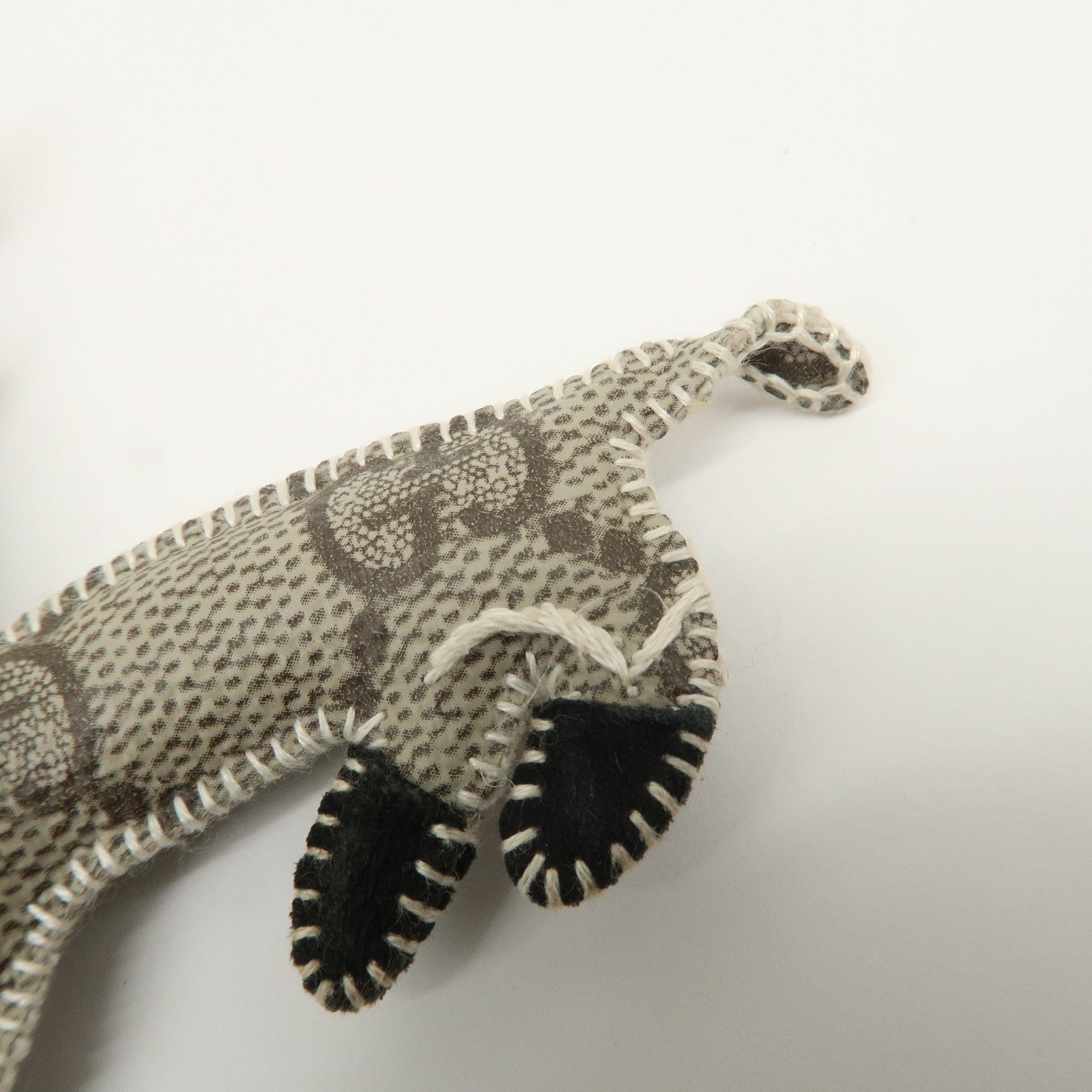 GUCCI Gucciori GG Supreme Dog Bag Charm Beige Black Gold