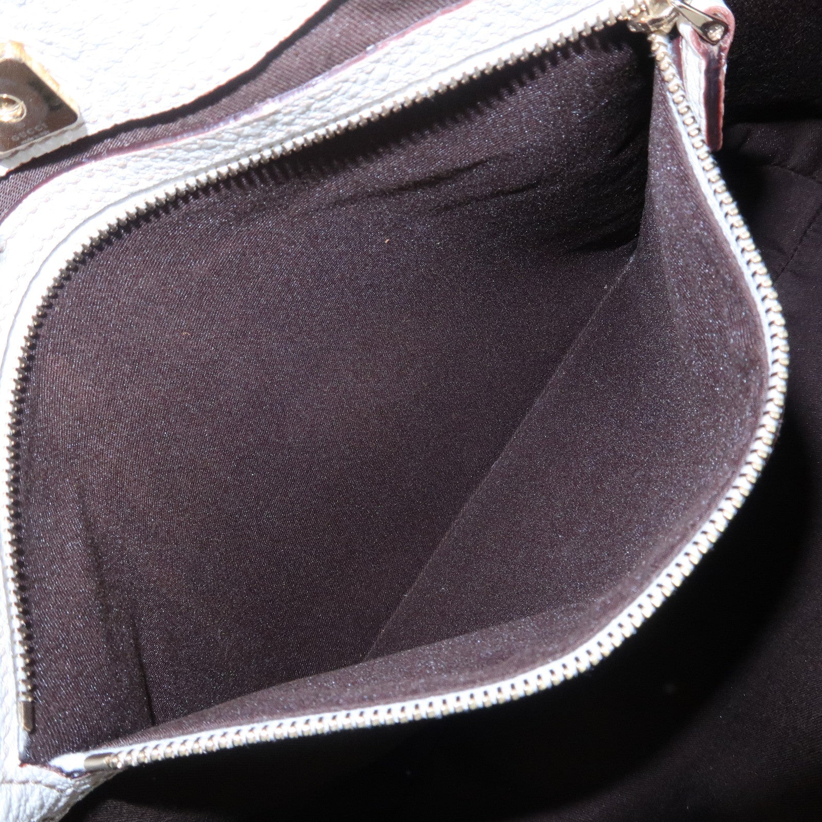 GUCCI Horsebit Leather Shoulder Bag Hand Bag White 137388