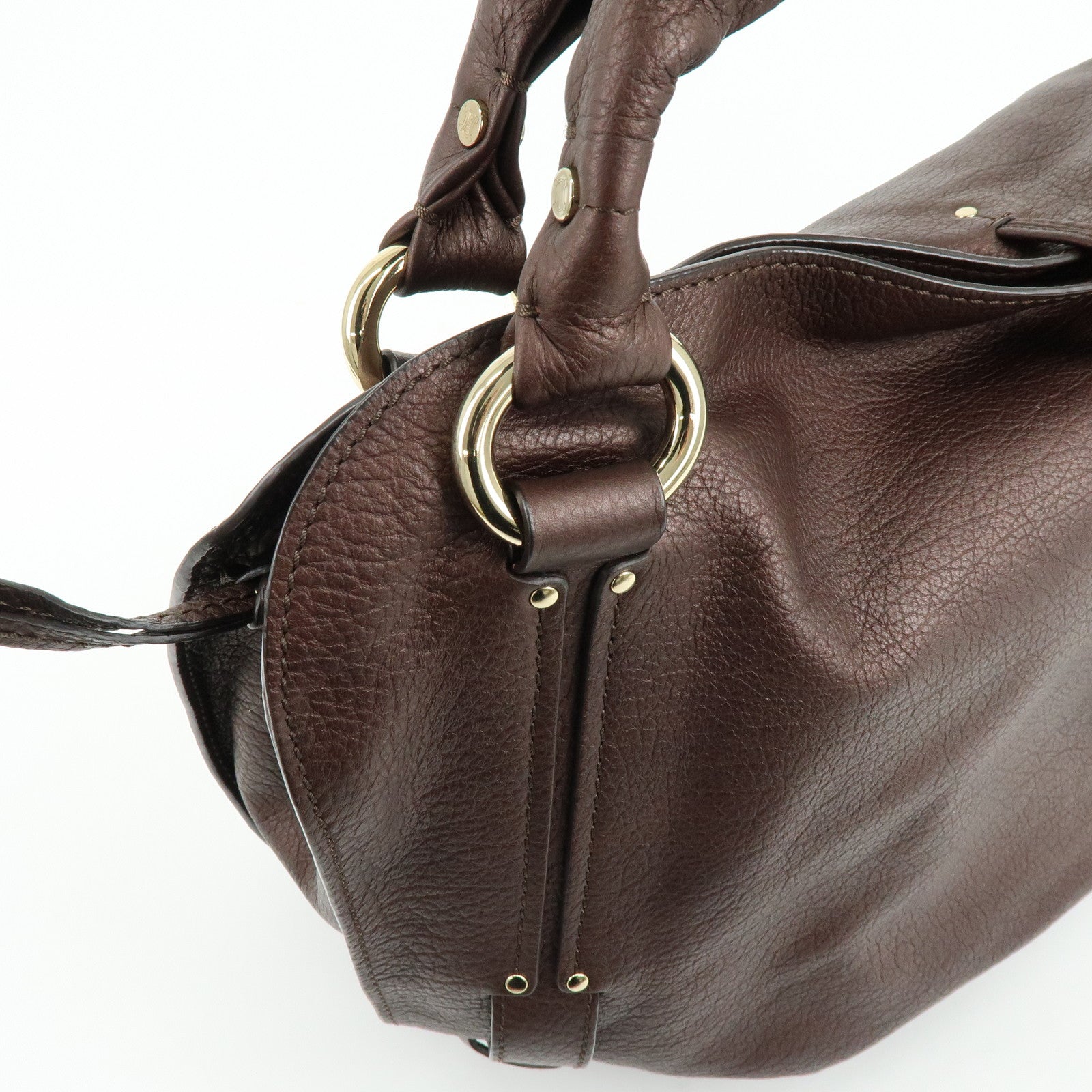 CELINE Leather Bittersweet Shoulder Bag Hand Bag Bronze