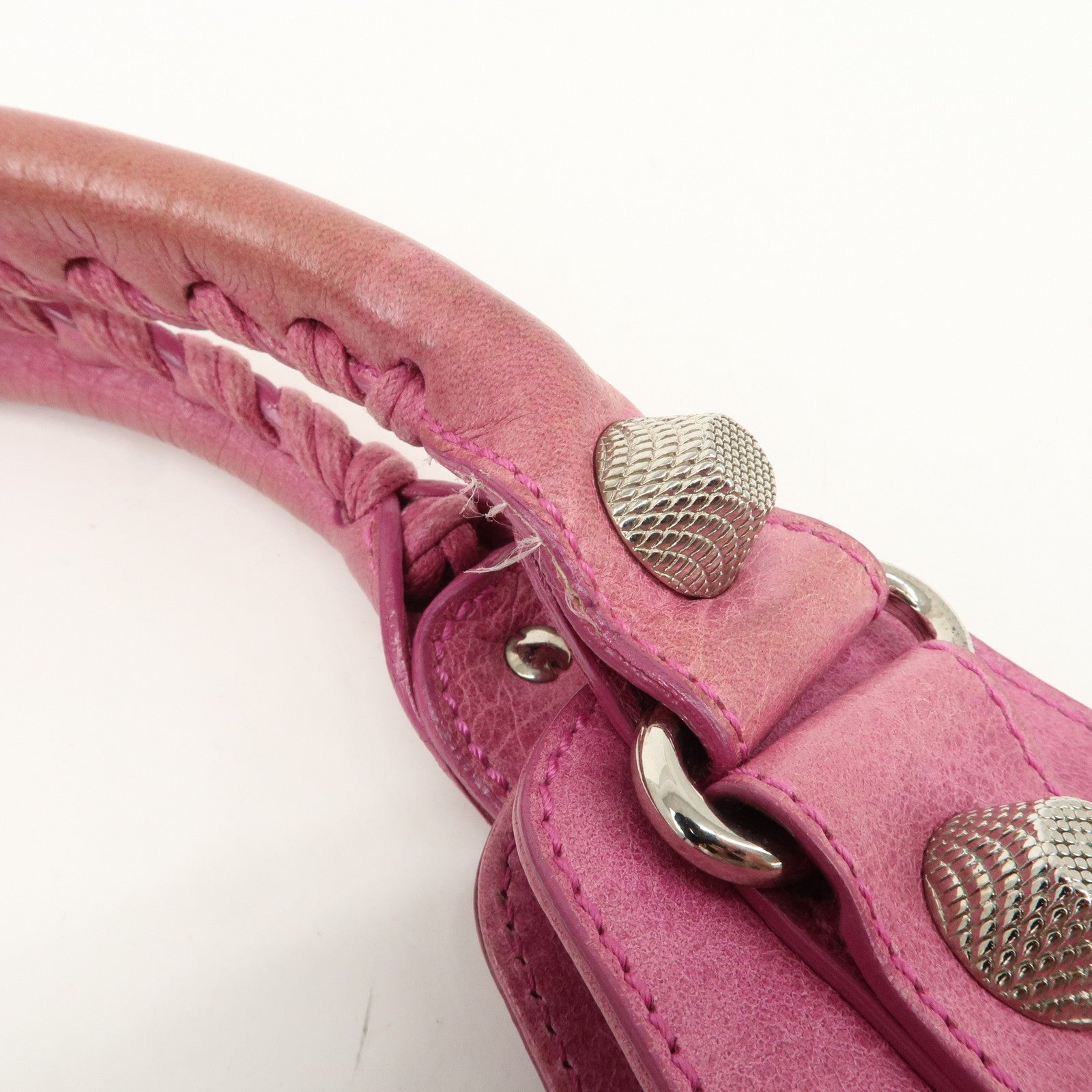 BALENCIAGA The Giant Slim Leather Shoulder Bag Hand Bag Pink 192911 Used
