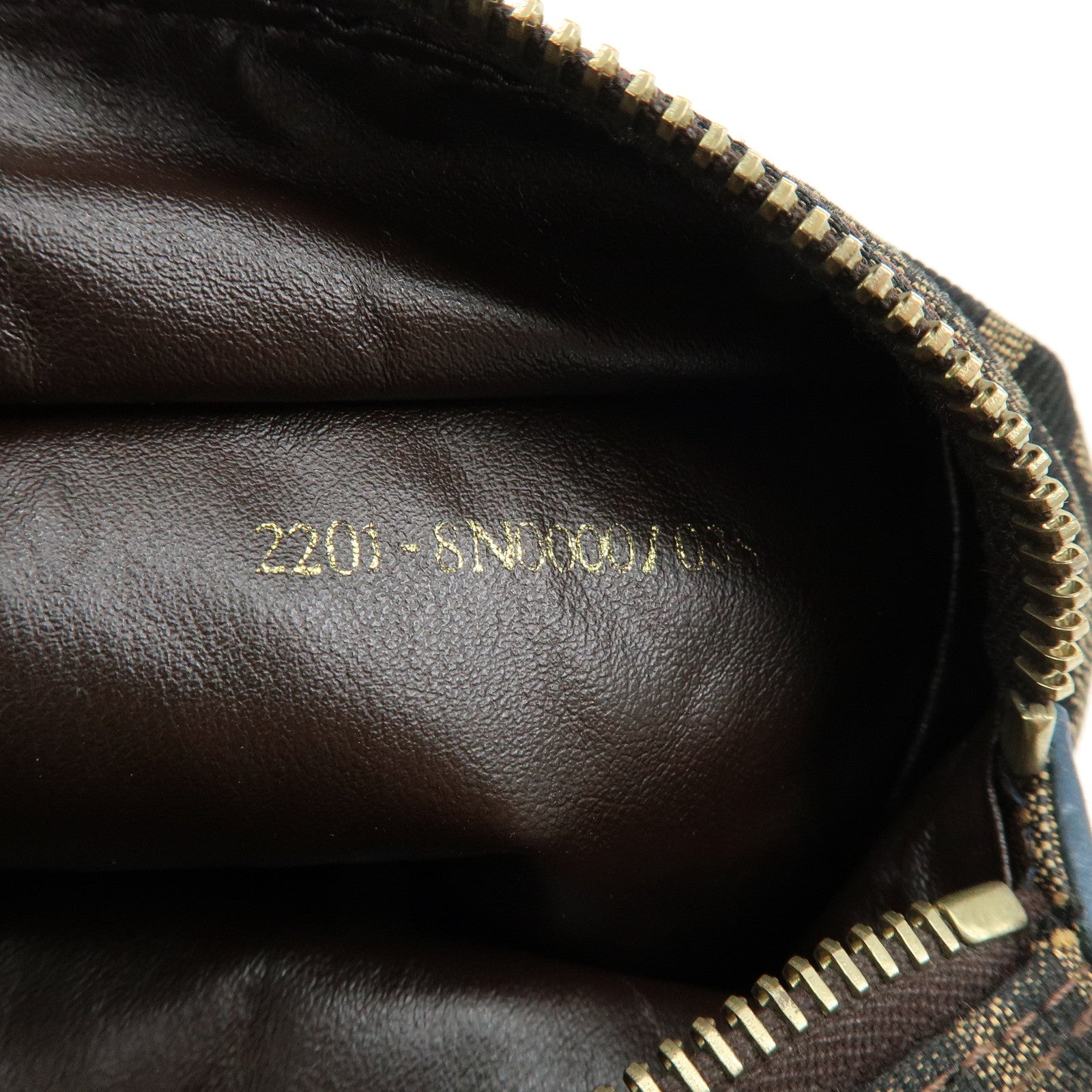 FENDI Zucca Canvas Leather Hand Bag Brown Black Navy 8N0000