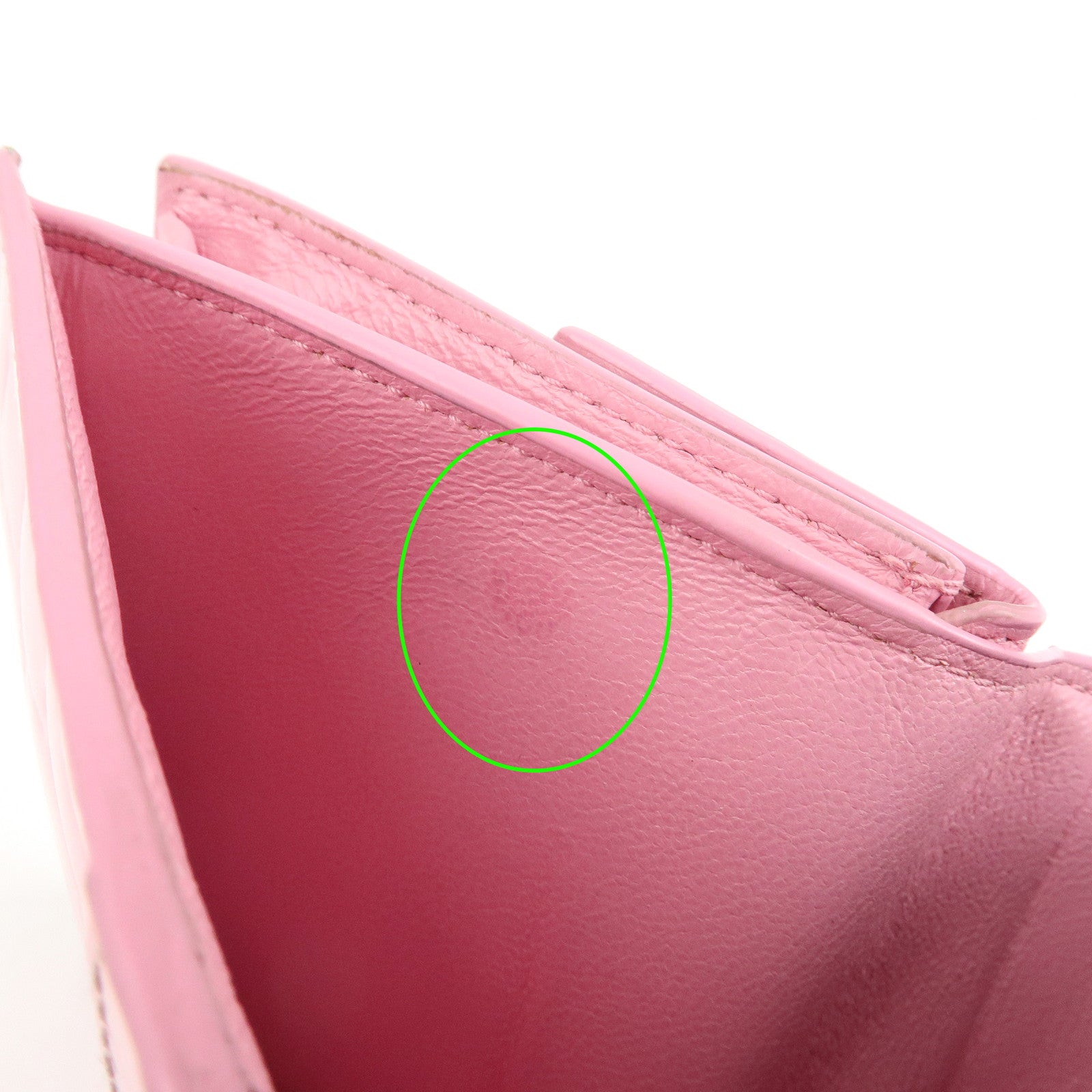 BALENCIAGA Leather Neo Classic Mini Wallet Pink Silver HDW 640111 Used