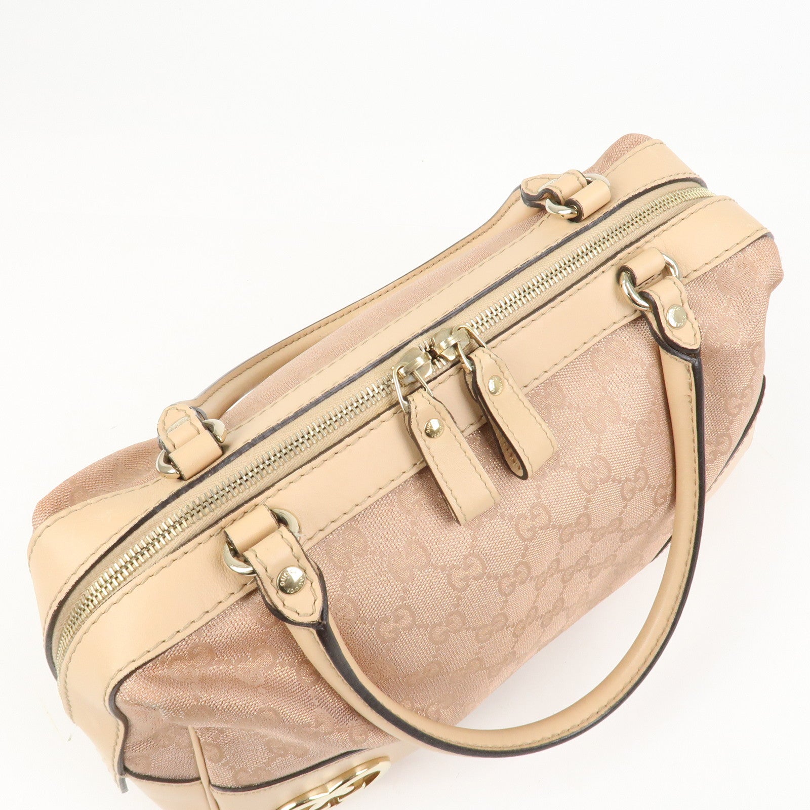GUCCI Lovely Heart GG Monogram Canvas Mini Boston Bag 257067