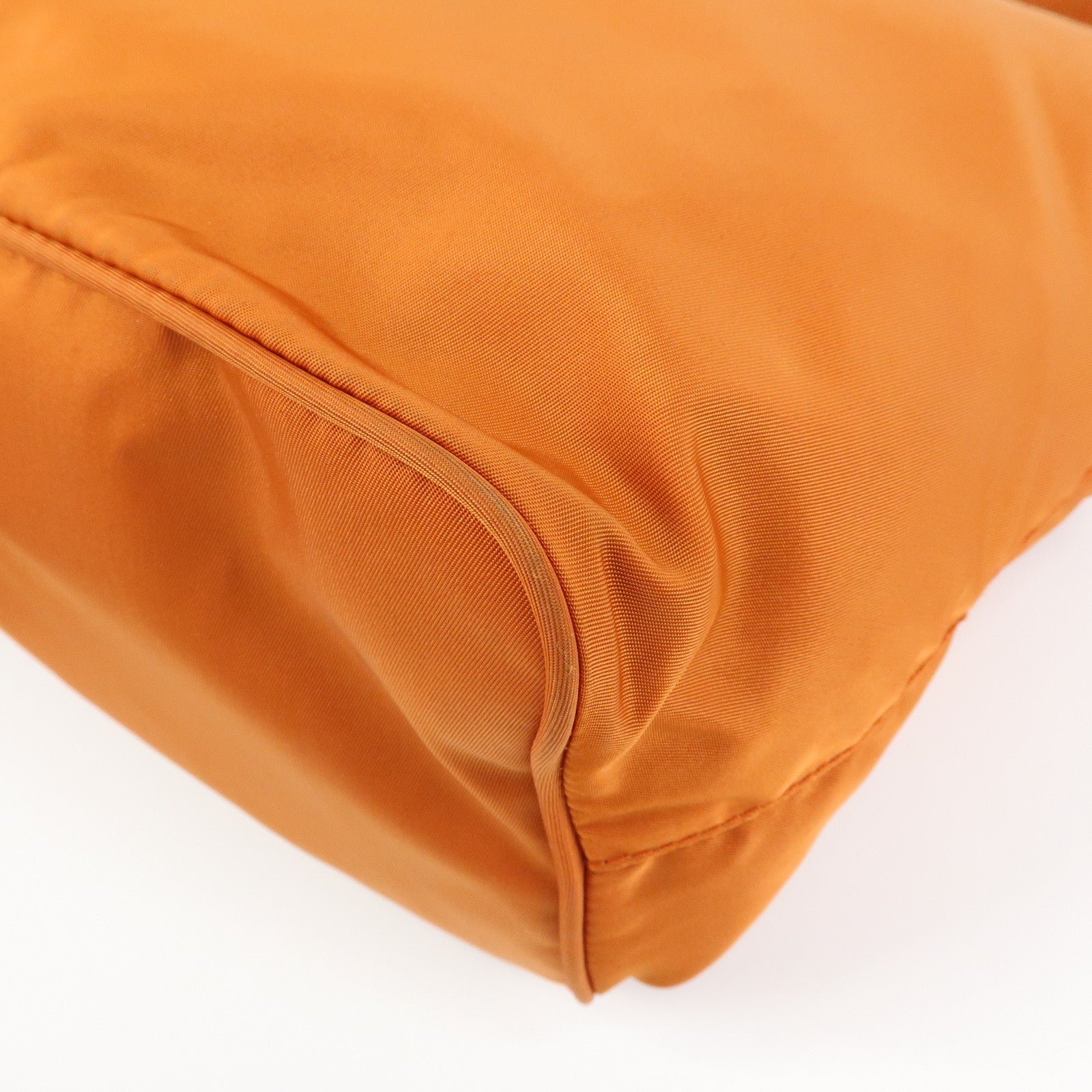 PRADA Triangle Logo Nylon Leather Shoulder Bag Crossbody Bag Orange