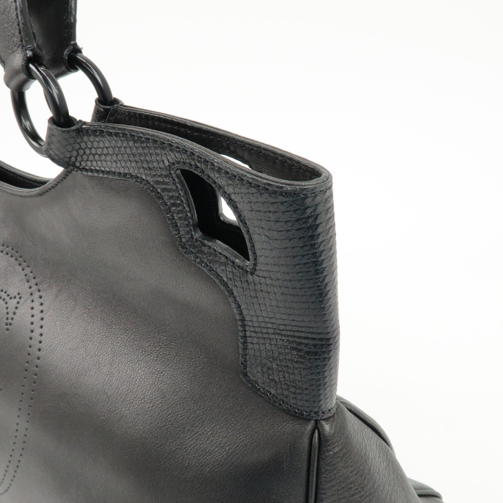 Cartier Must Line Leather Marcello Hand Bag Black Used