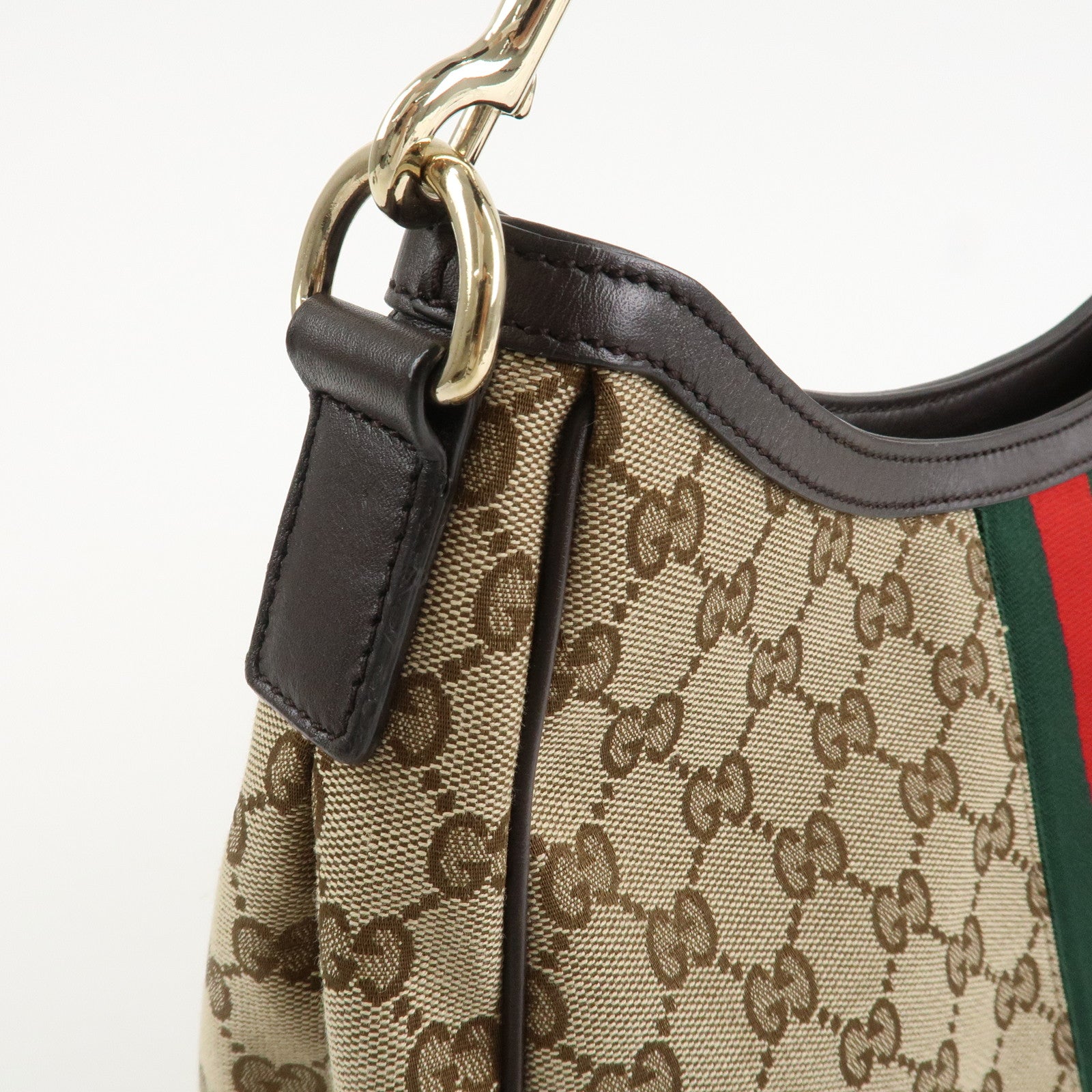 GUCCI Sherry GG Canvas Leather Shoulder Bag Beige 388921 Used