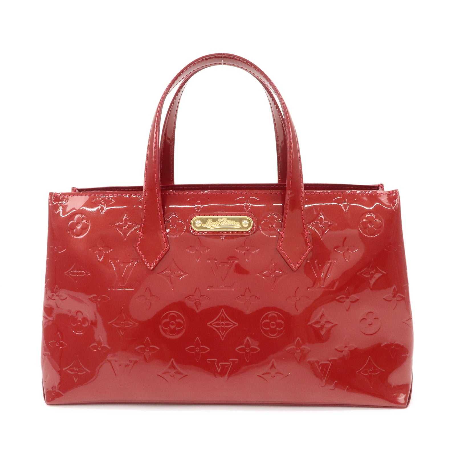 Louis Vuitton Monogram Vernis Wilshire PM Hand Bag Red M93642