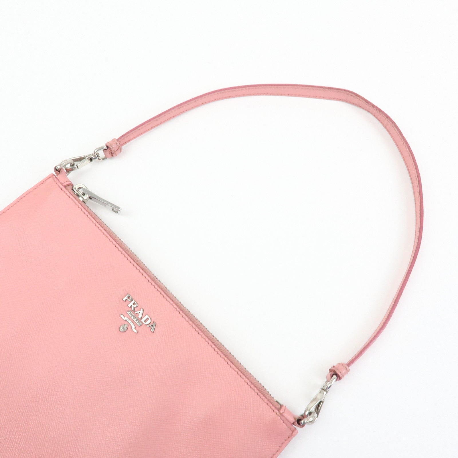 PRADA Saffiano Leather 2Way Bag Clutch Bag Shoulder Bag Pink