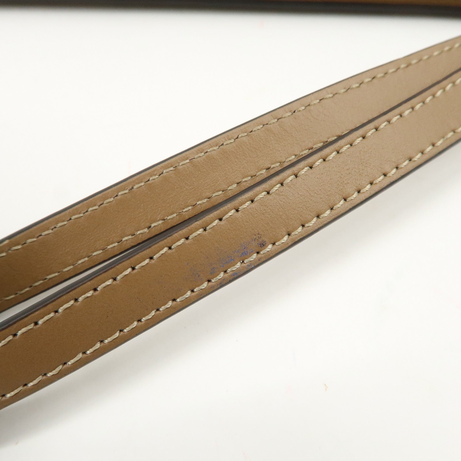 FENDI Zucca Leather Canvas Slim Clutch Bag Medium Brown 7N0134