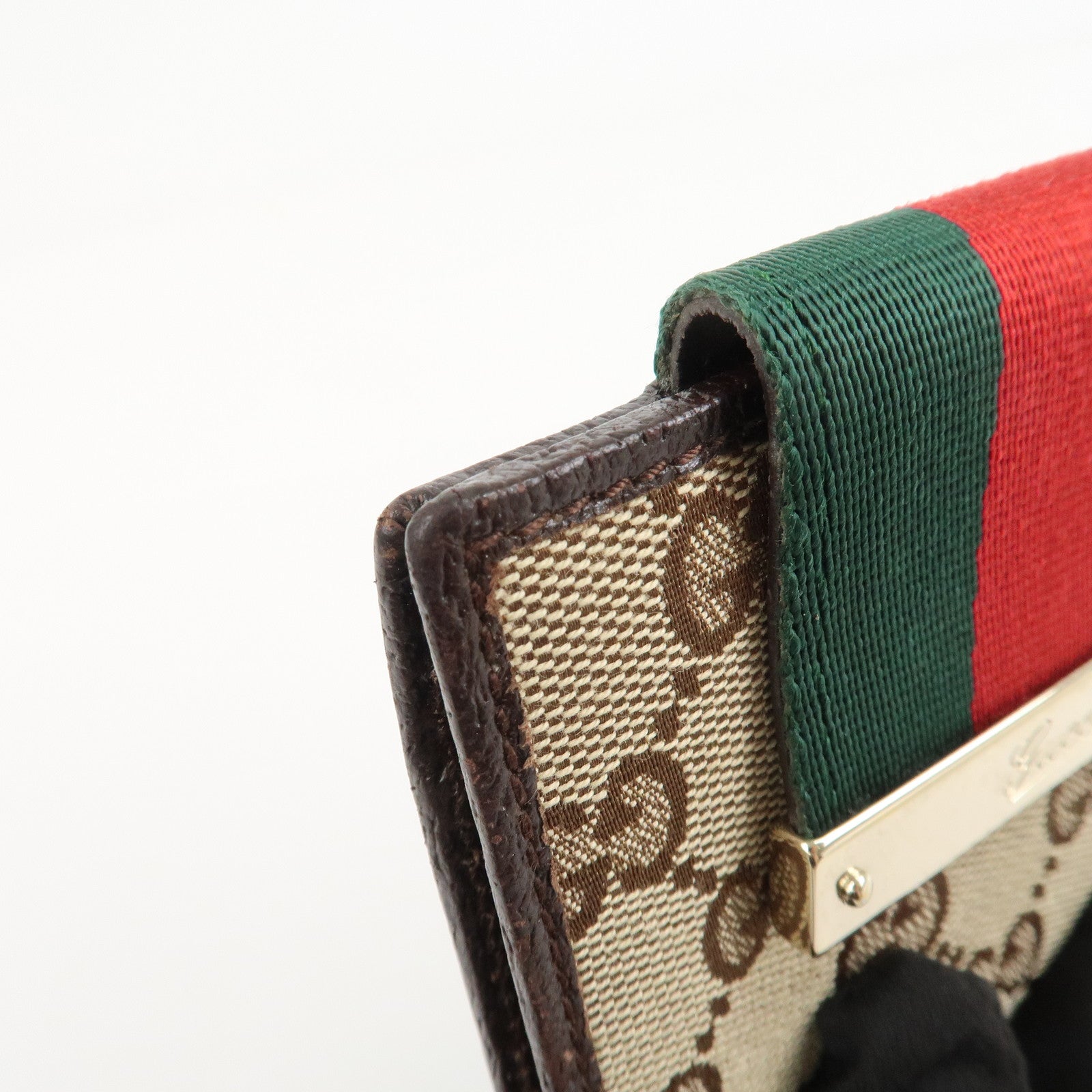 GUCCI Sherry GG Canvas Leather Bifold Compact Wallet Beige 181670