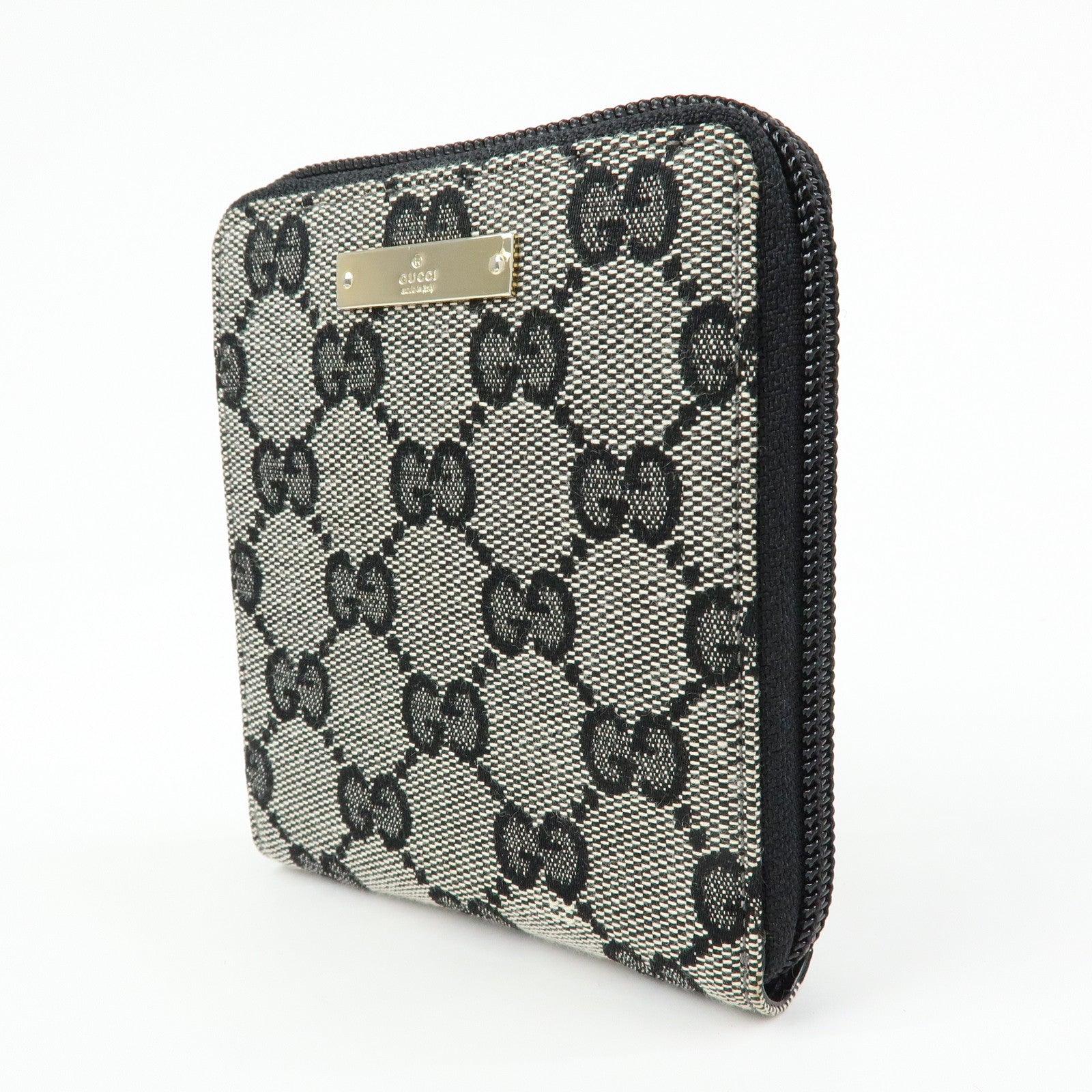 GUCCI GG Canvas Zippy Round Compact Wallet Black 035・203887・2213