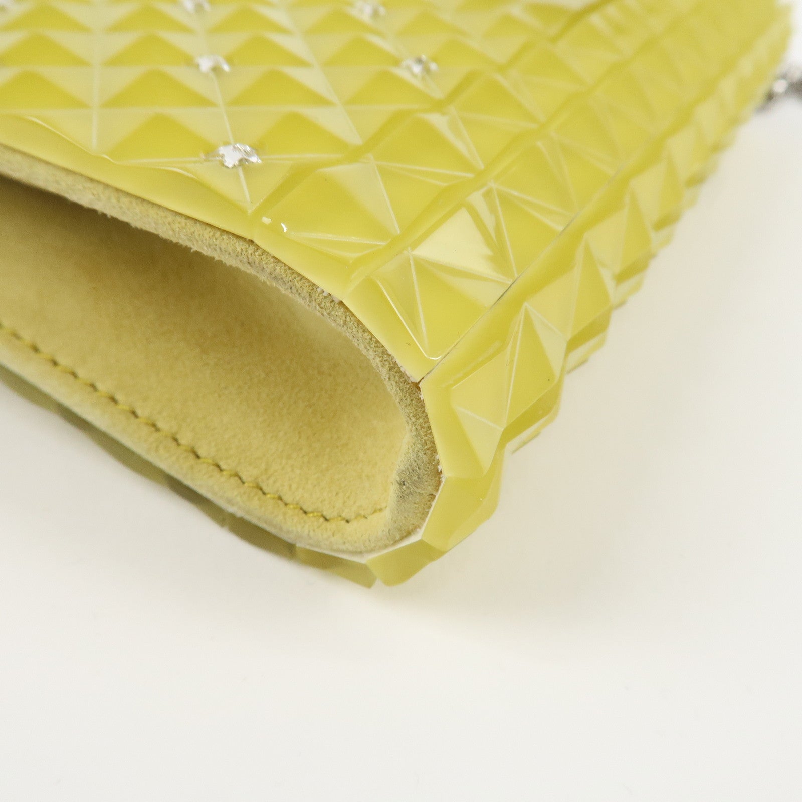 JIMMY CHOO Plastic Candy Clutch Bag Shoulder Bag Star Yellow Used