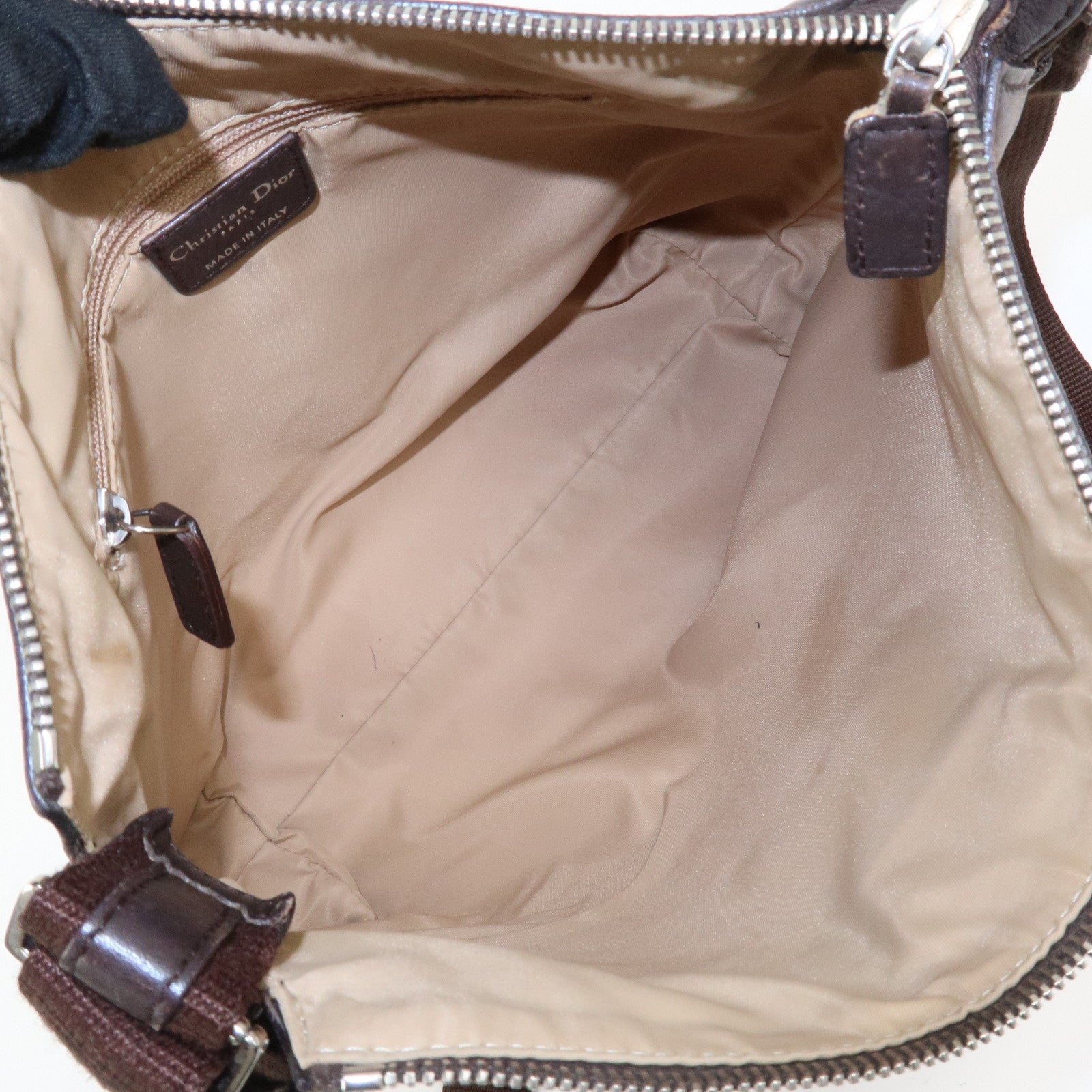 Christian Dior Street Chic Trotter Canvas Leather Shoulder Bag