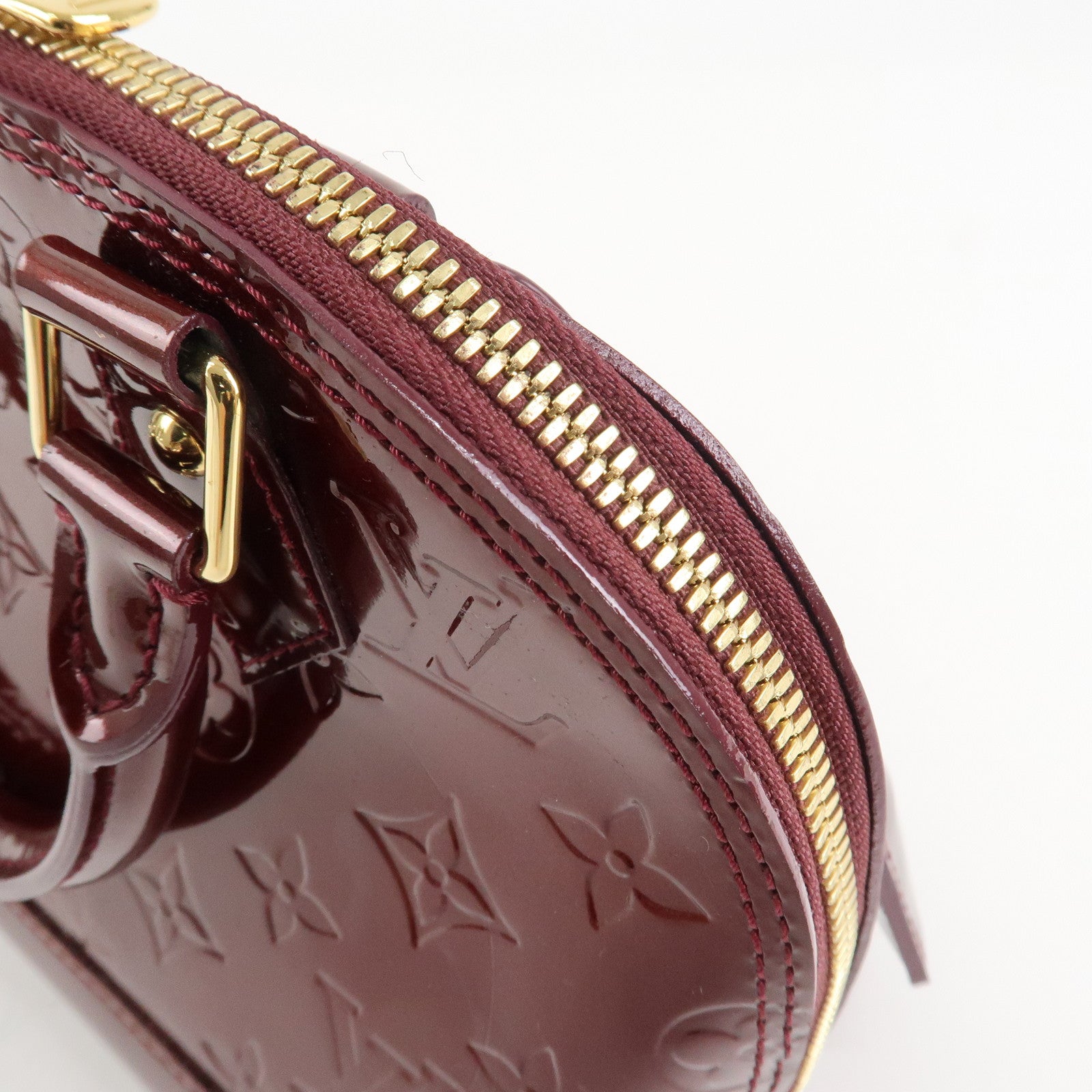 Louis Vuitton Monogram Vernis Alma BB 2Way Hand Bag Rouge M91676 Used