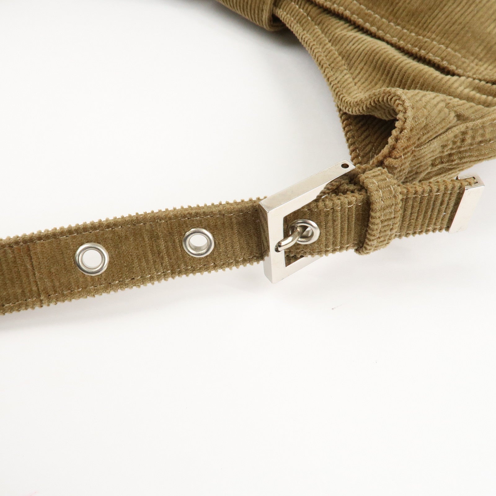 FENDI Mamma Baguette Corduroy Shoulder Bag Brown 26569 Used