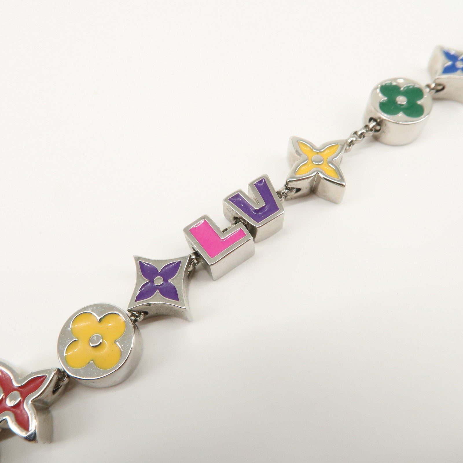 Louis Vuitton Monogram Party Bracelet Multicolor Silver M1545