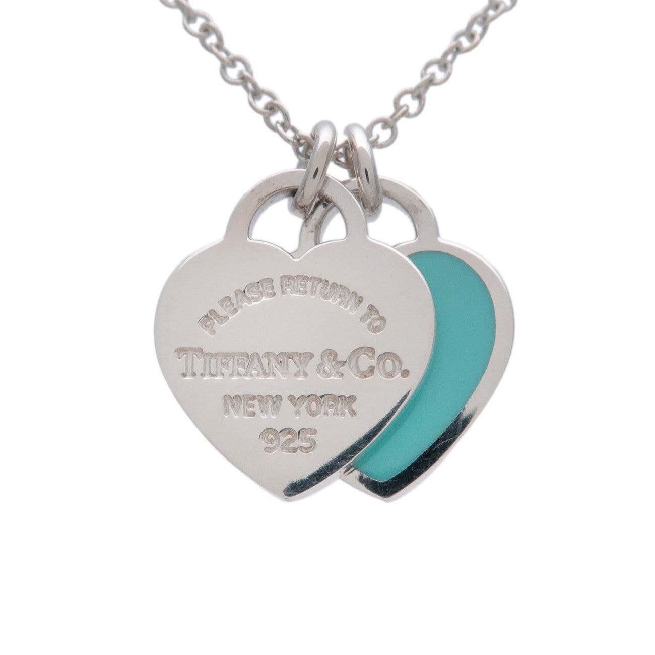 Tiffany & Co Return to Tiffany Mini Double Heart Tag Necklace SV925