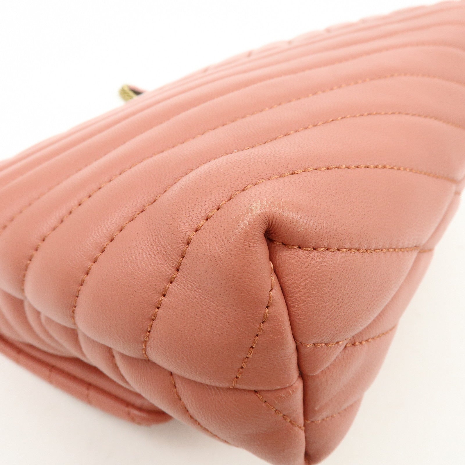 TORY BURCH Double T Kira Leather Chain Shoulder Bag Hand Bag Pink