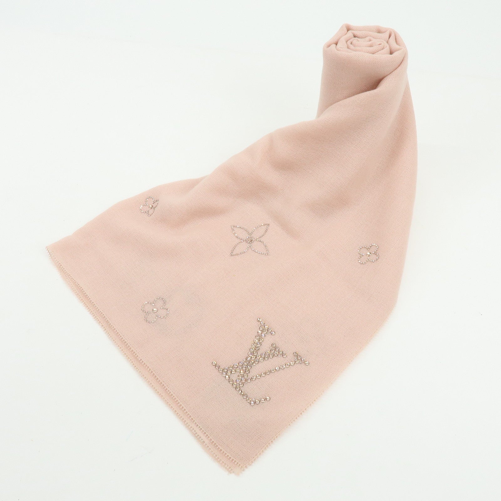 Louis Vuitton Monogram Cashmere 100% Scarf Etoile Monte Carlo Pink