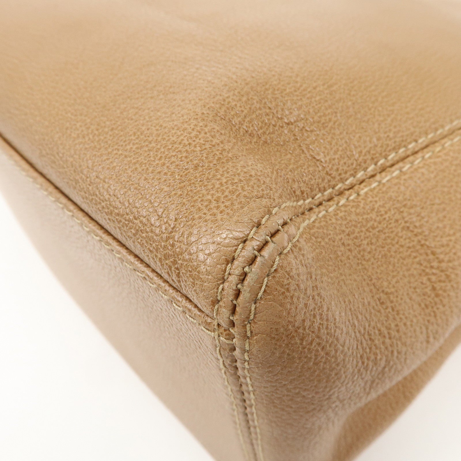 CHANEL COCO Mark Caviarskin Leather Shoulder Bag Tote Bag Brown Used