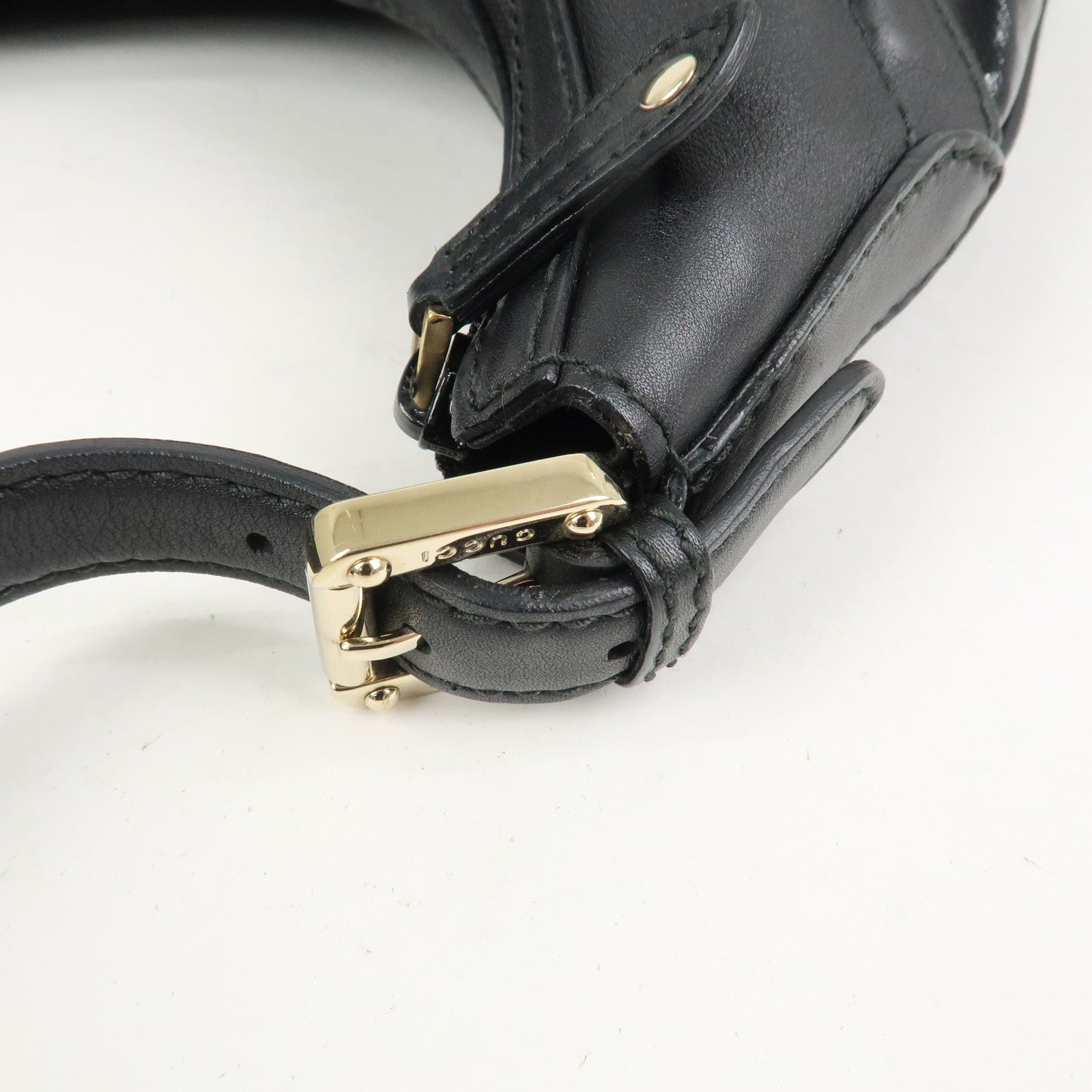 GUCCI Hysteria PVC Canvas Leather Shoulder Bag Black 262903