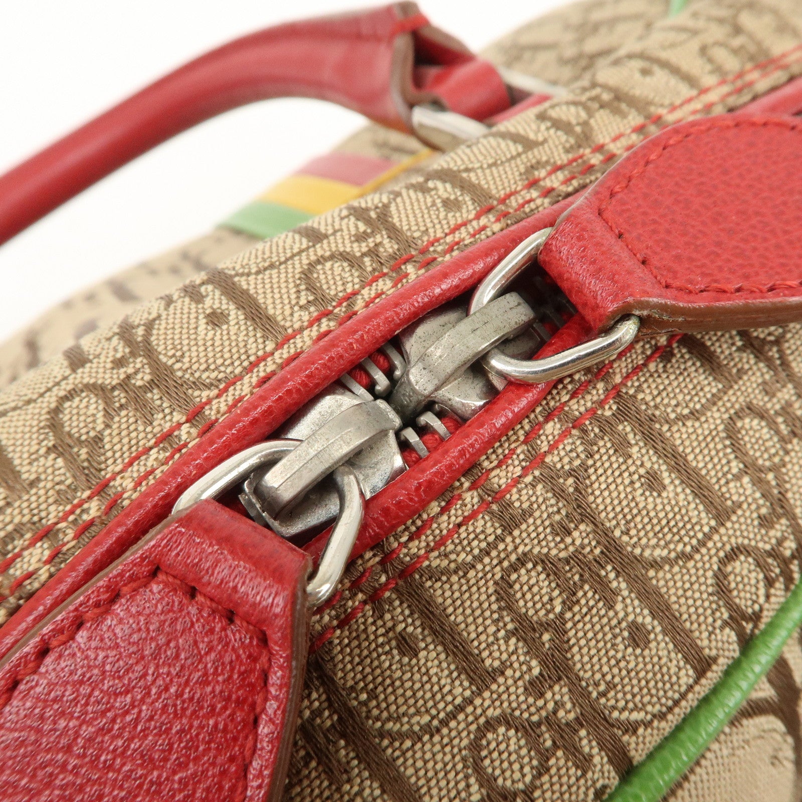 Christian Dior Rasta Trotter Canvas Leather Boston Bag Hand Bag