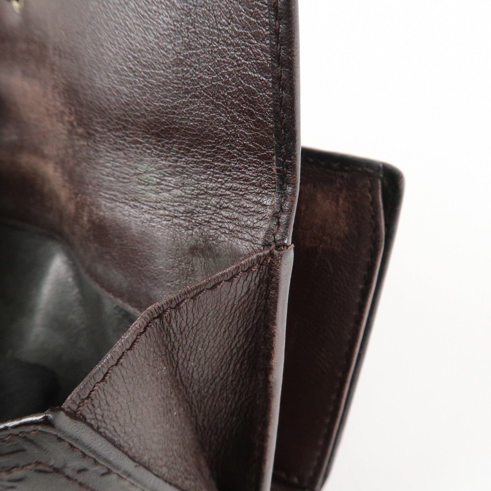 GUCCI Set of 3 Leather Long Wallet Round Zippy Wallet Bi-fold Wallet Dark Brown Pink Used