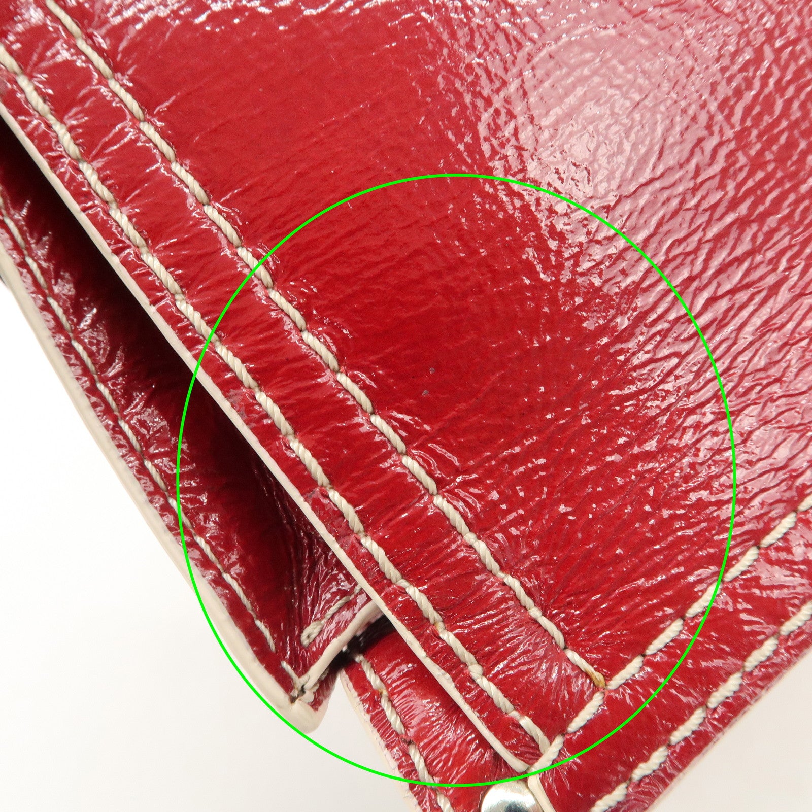 LOEWE Anagram Leather Hand Bag Shoulder Bag Red Used