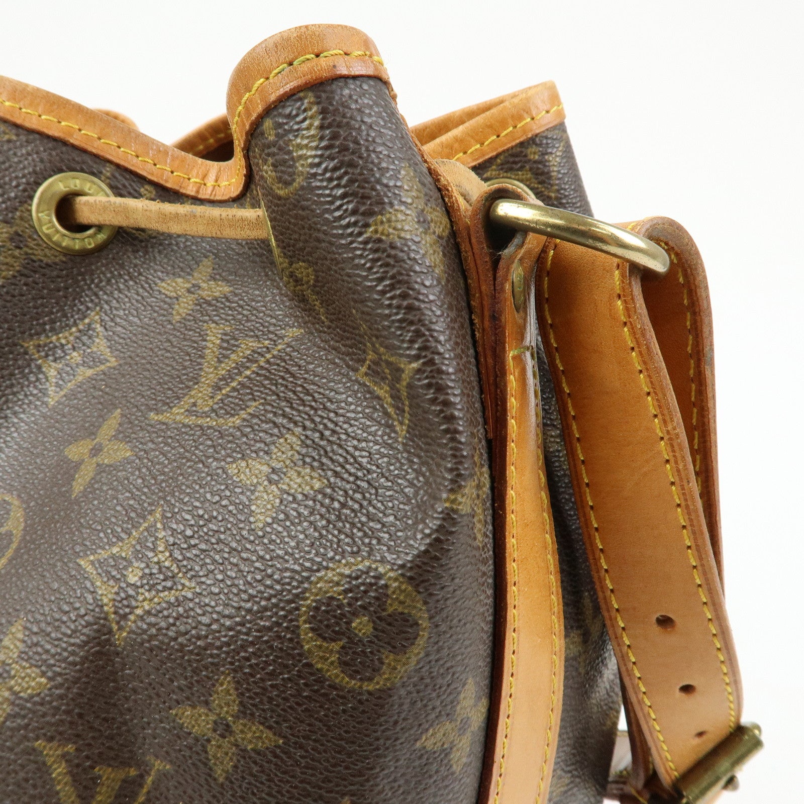 Louis Vuitton Monogram Noe Canvas Leather Shoulder Bag Brown M42224