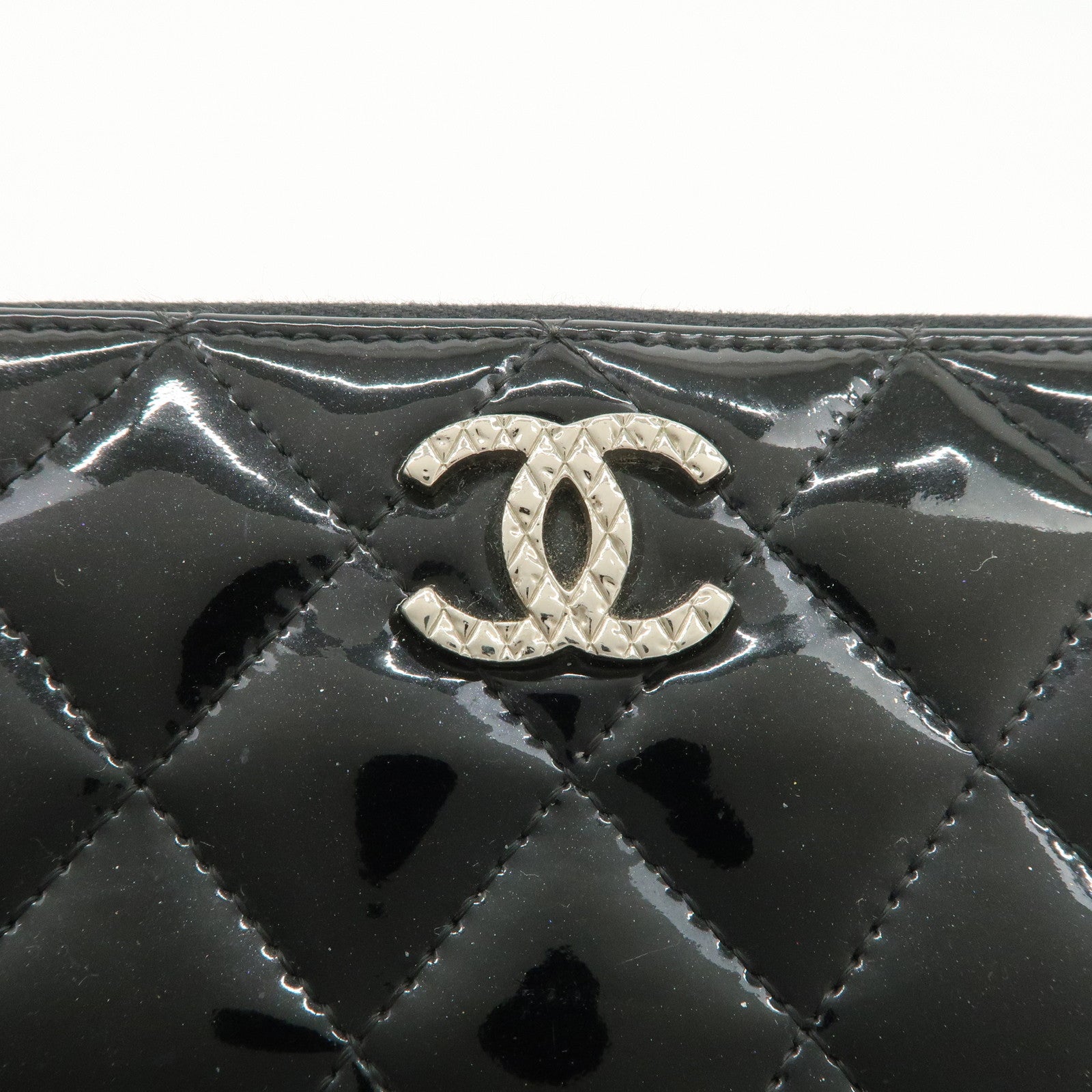 CHANEL COCO Mark Brilliant Matelasse Zippy Long Wallet Black A50106