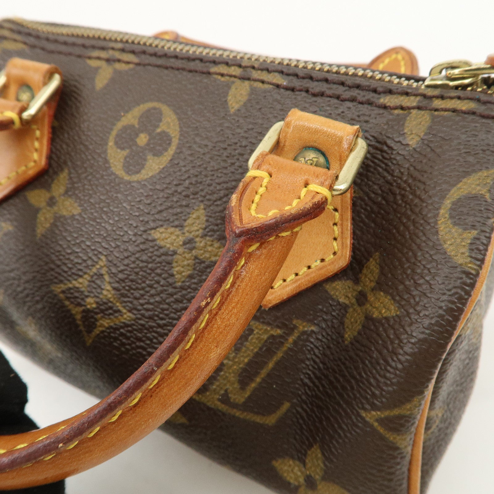 Louis Vuitton Monogram Mini Speedy Hand Bag Brown M41534 Used