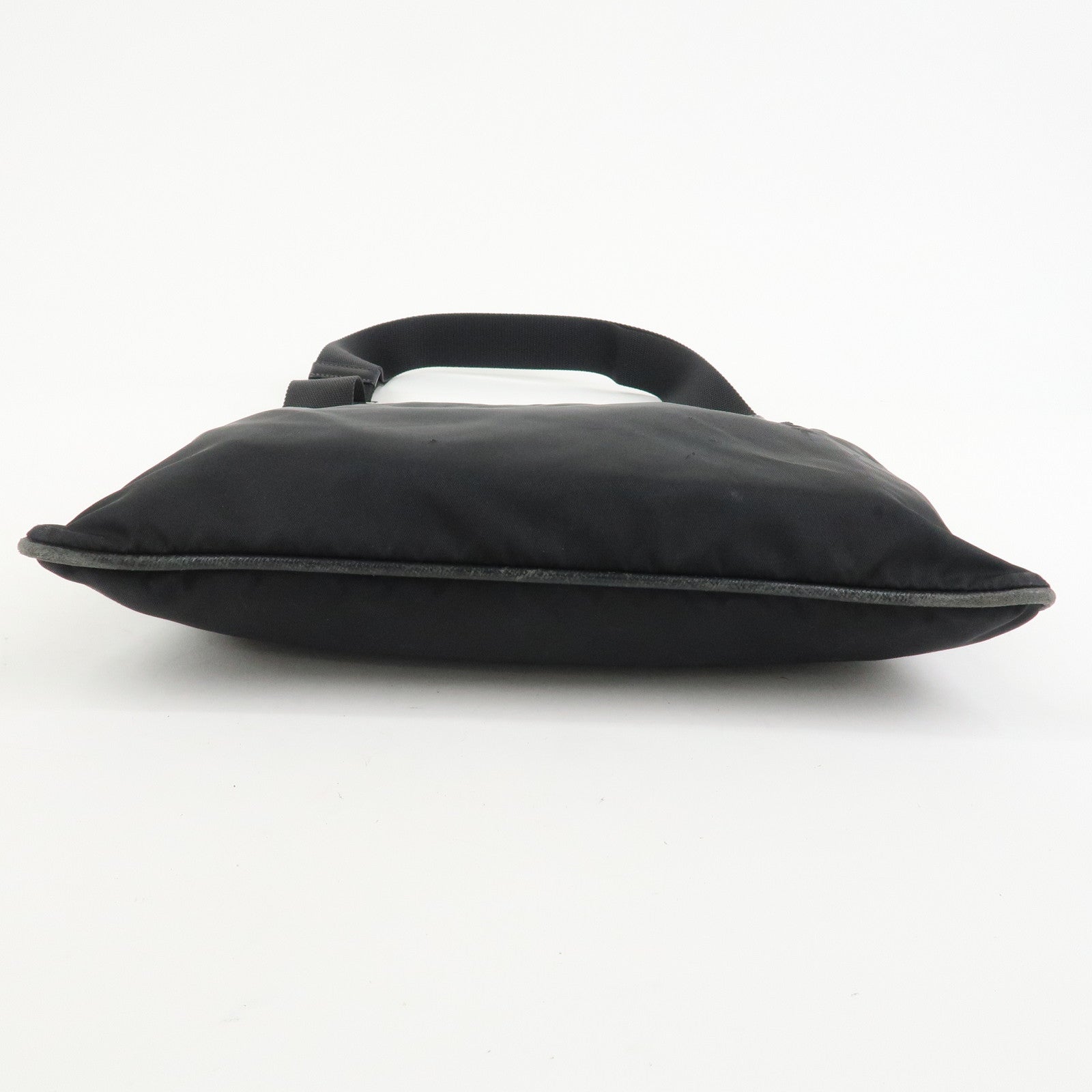 PRADA Triangle Logo Nylon Saffiano Leather Shoulder Bag VA0340